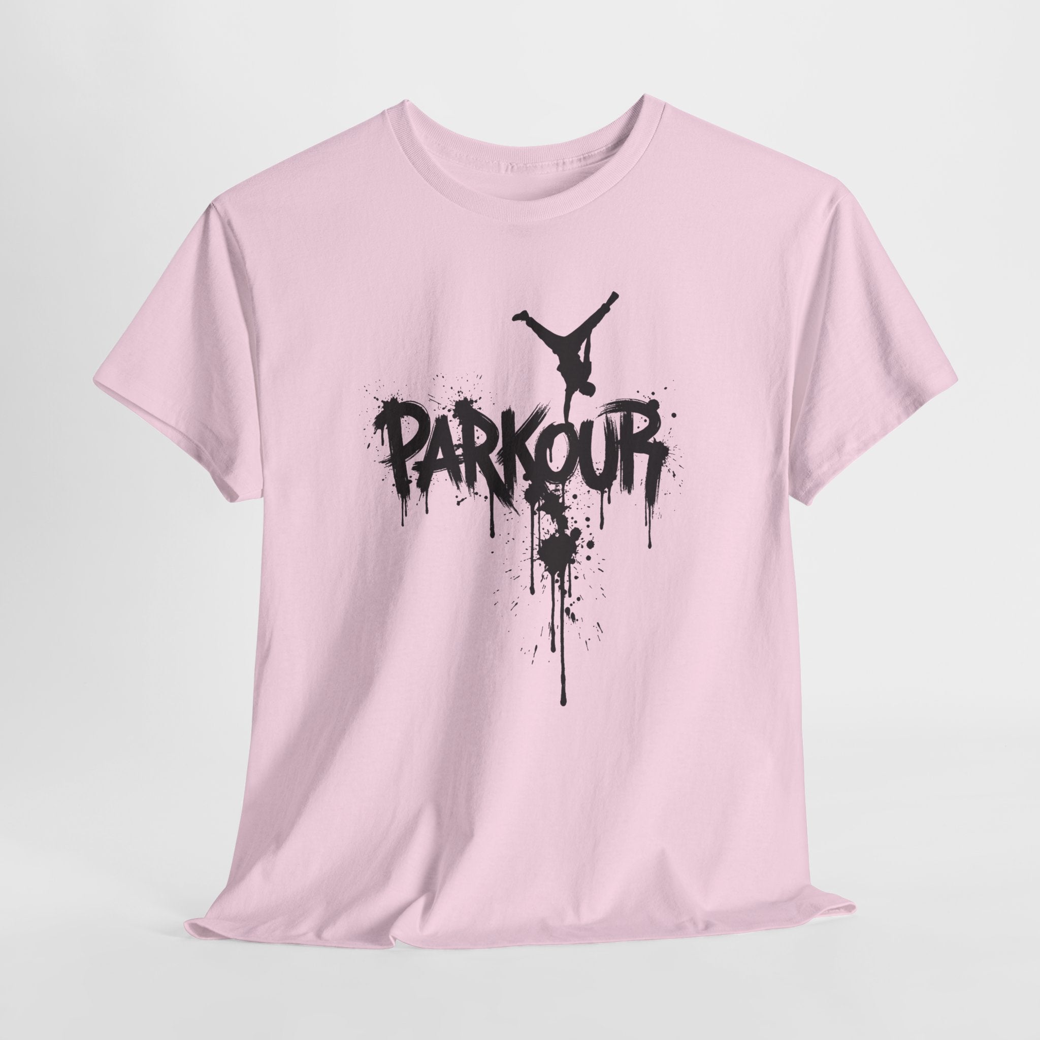 Parkour 05: Frontprint, Unisex T-Shirt - Urban Stunt Silhouette Crewneck