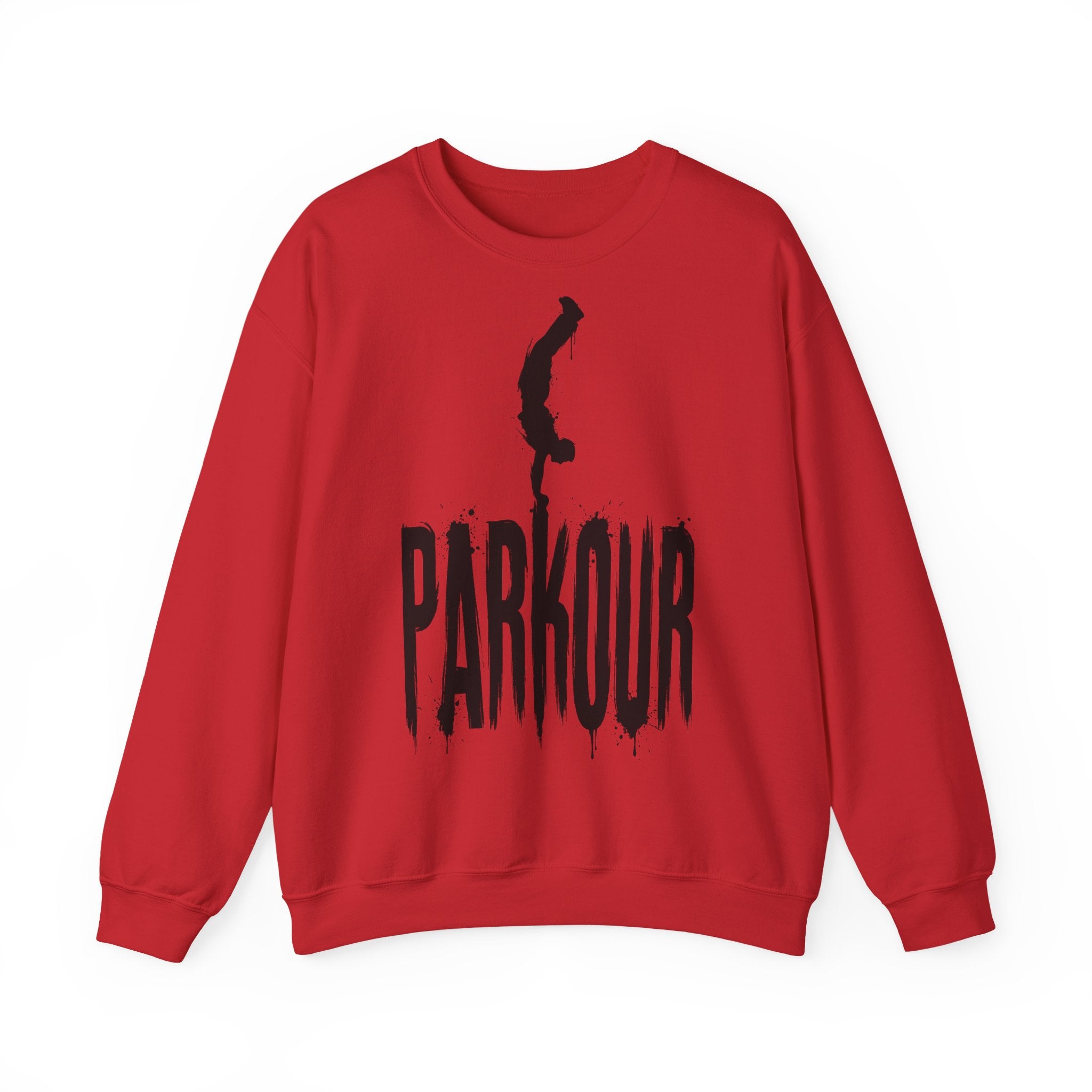 Parkour 03: Frontprint, Unisex Sweatshirt - Urban Stunt Silhouette Crewneck