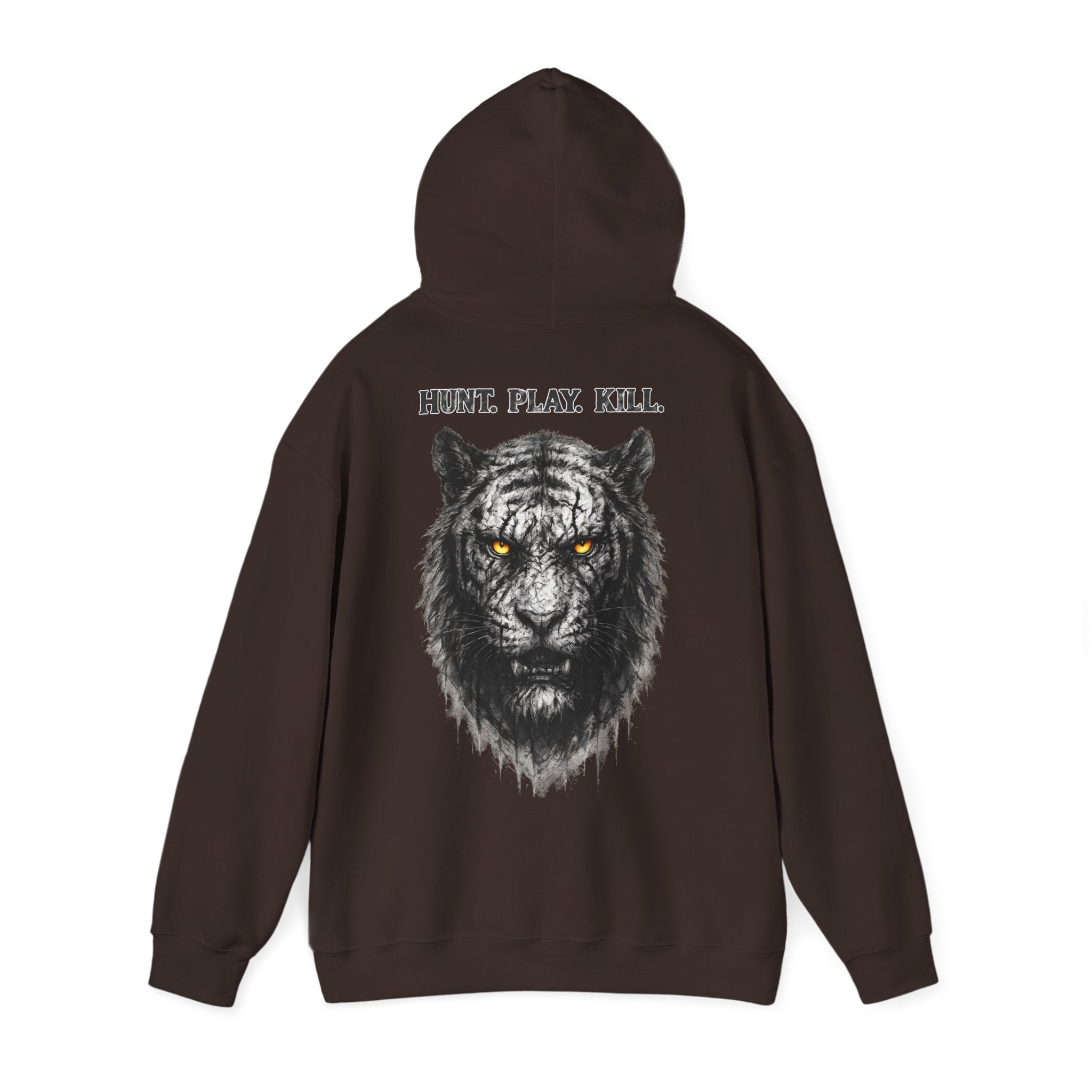 Tiger - Hunt. Play. Kill: Backprint, Unisex Hoodie, Animal-Collection