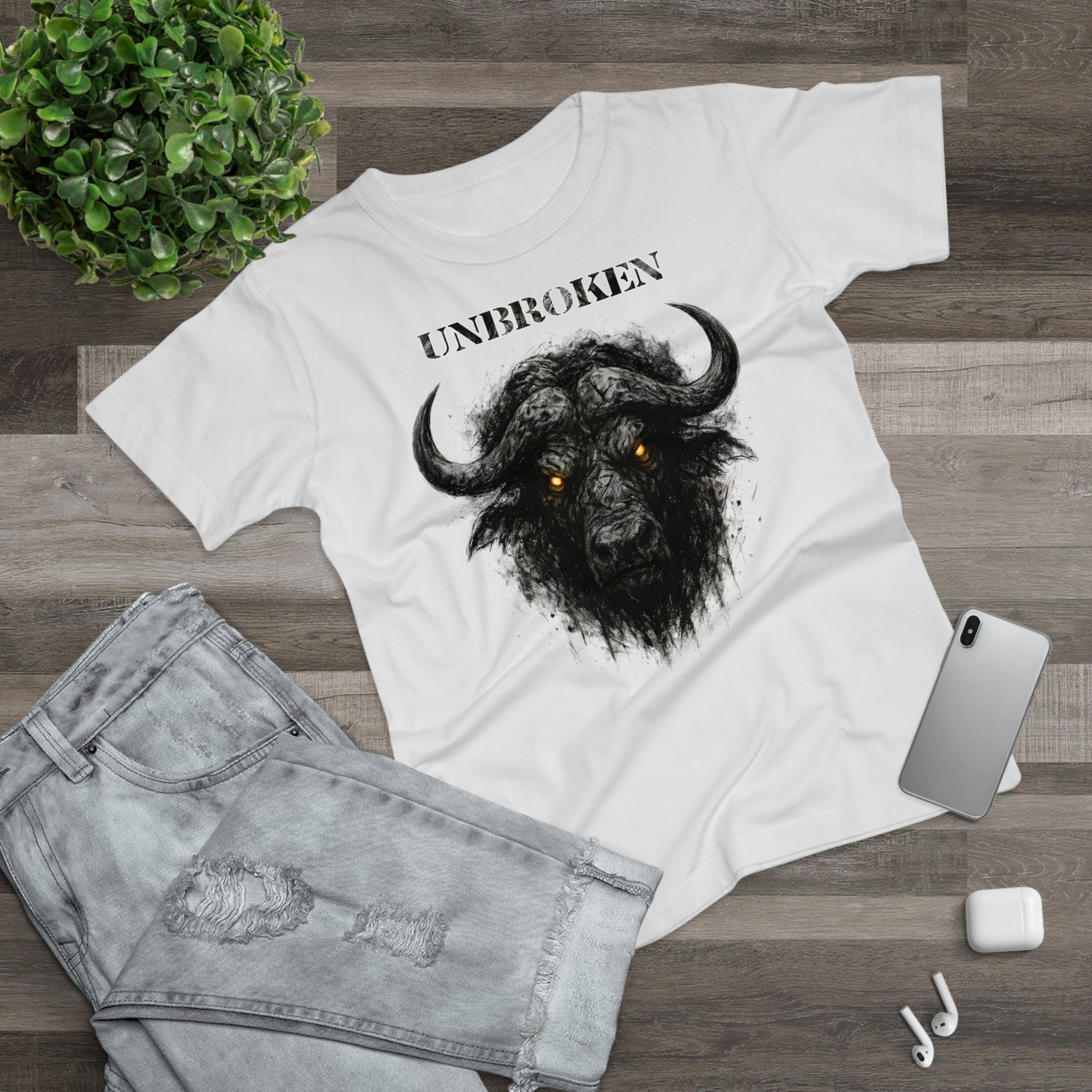 Büffel: Frontprint, Womens' T-Shirt - Animal-Collection