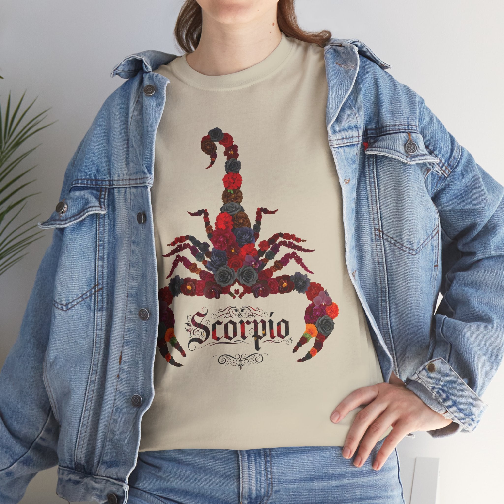 Scorpio Floral Zodiac Tee, Unisex Cotton Tee | Astrology Shirt, Zodiac Gift, Horoscope Apparel, Casual Wear, Birthday Present