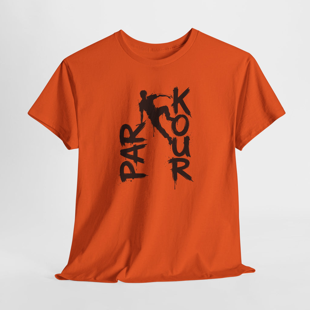 Parkour 11: Frontprint, Unisex T-Shirt - Urban Stunt Silhouette Crewneck