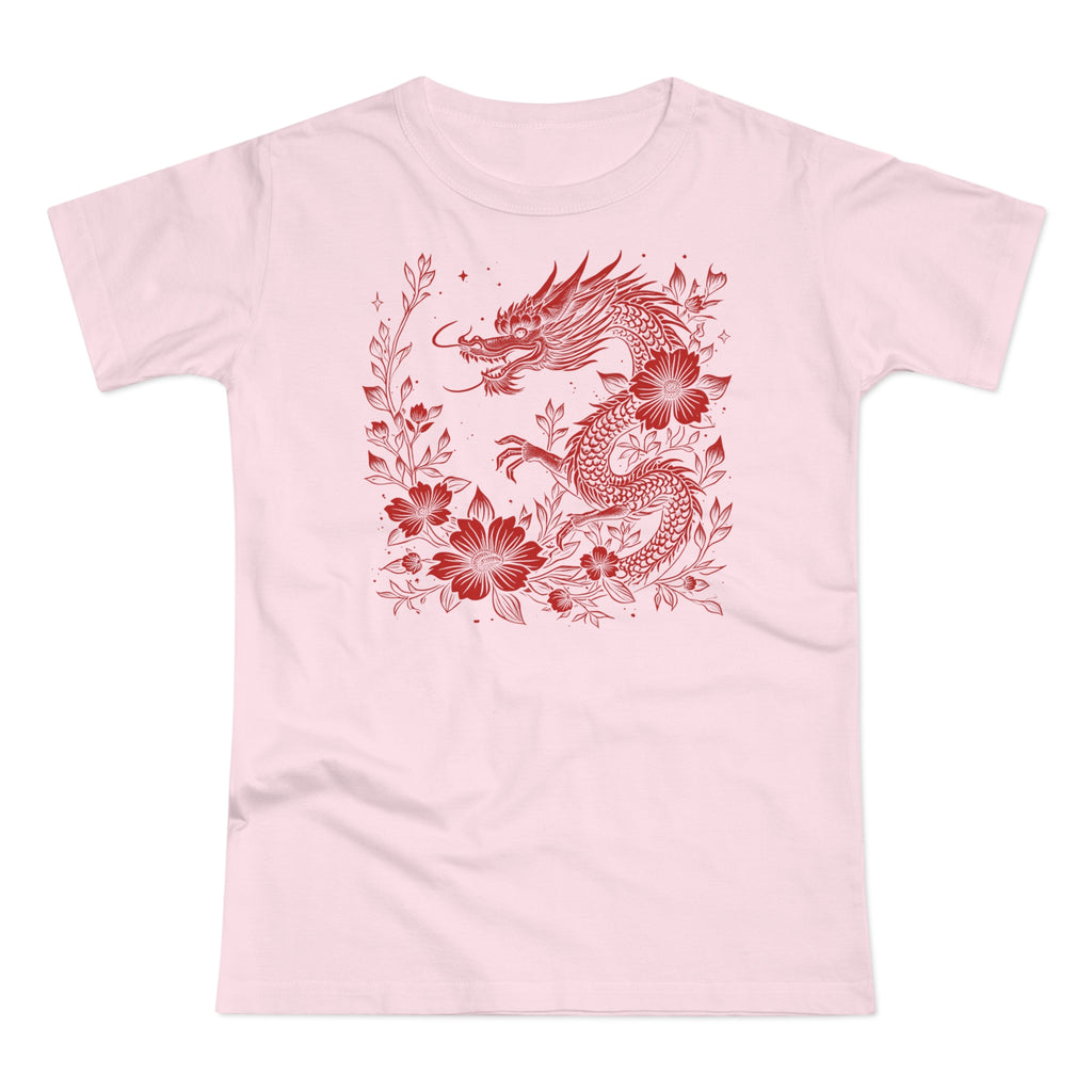 Floral Dragon - Japanese Tattoo-Style, Frontprint, Womens' T-Shirt