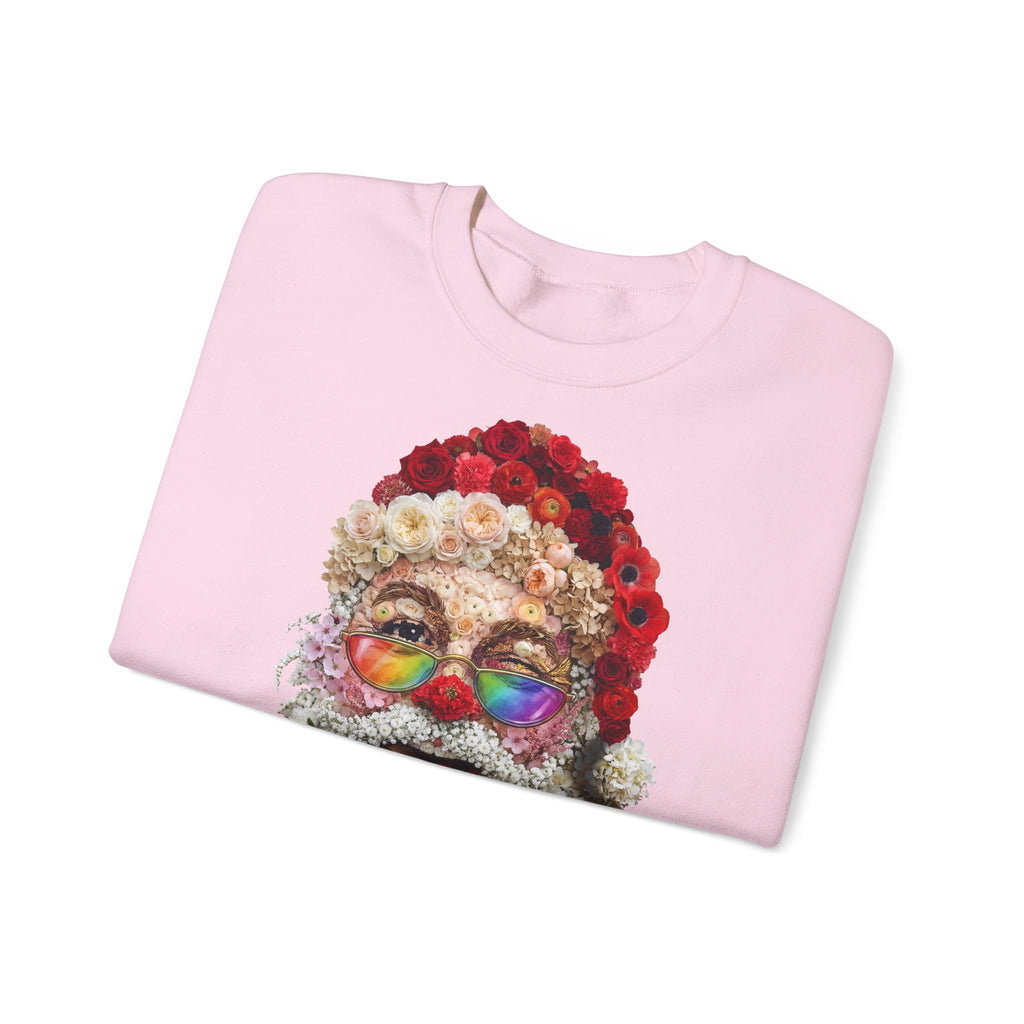 Blumen-Santa: Frontprint, Unisex Sweatshirt - Colorful Rainbow Glasses Floral