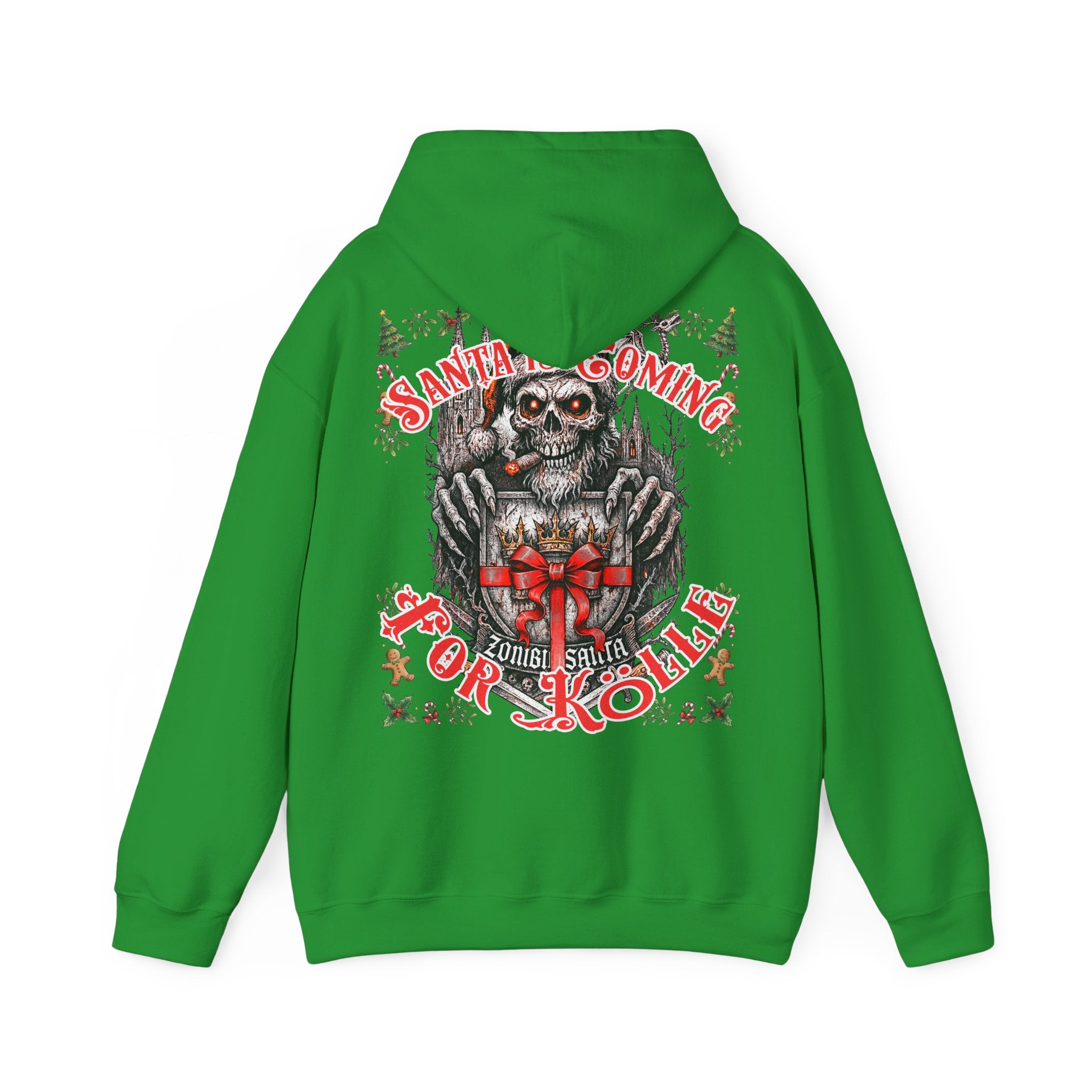 Santa Claus coming 4 Kölle: Front-/Backprint, Unisex Hoodie