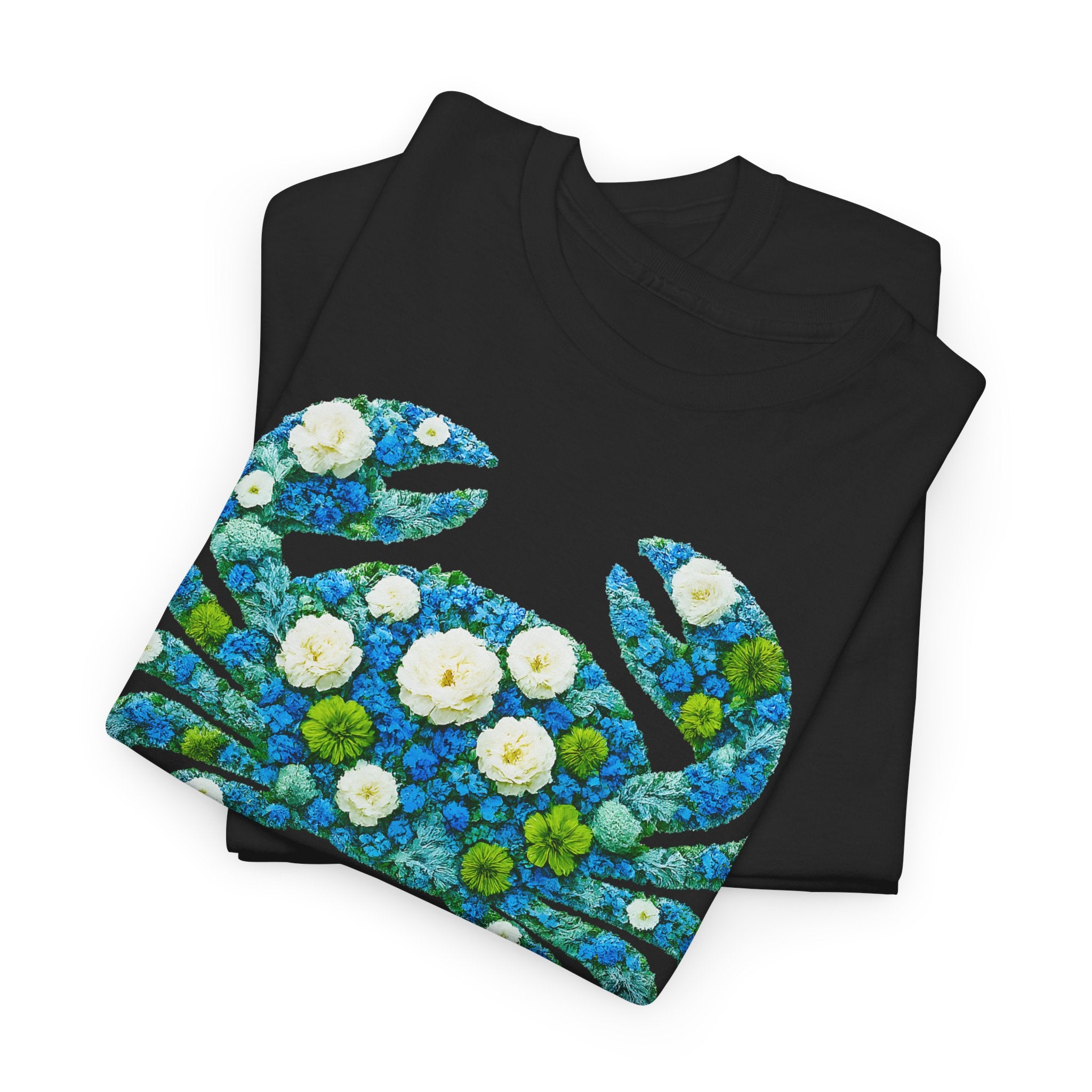 Krebs: Frontprint, Unisex T-Shirt - Florales Sternzeichen Astrologie (Cancer)
