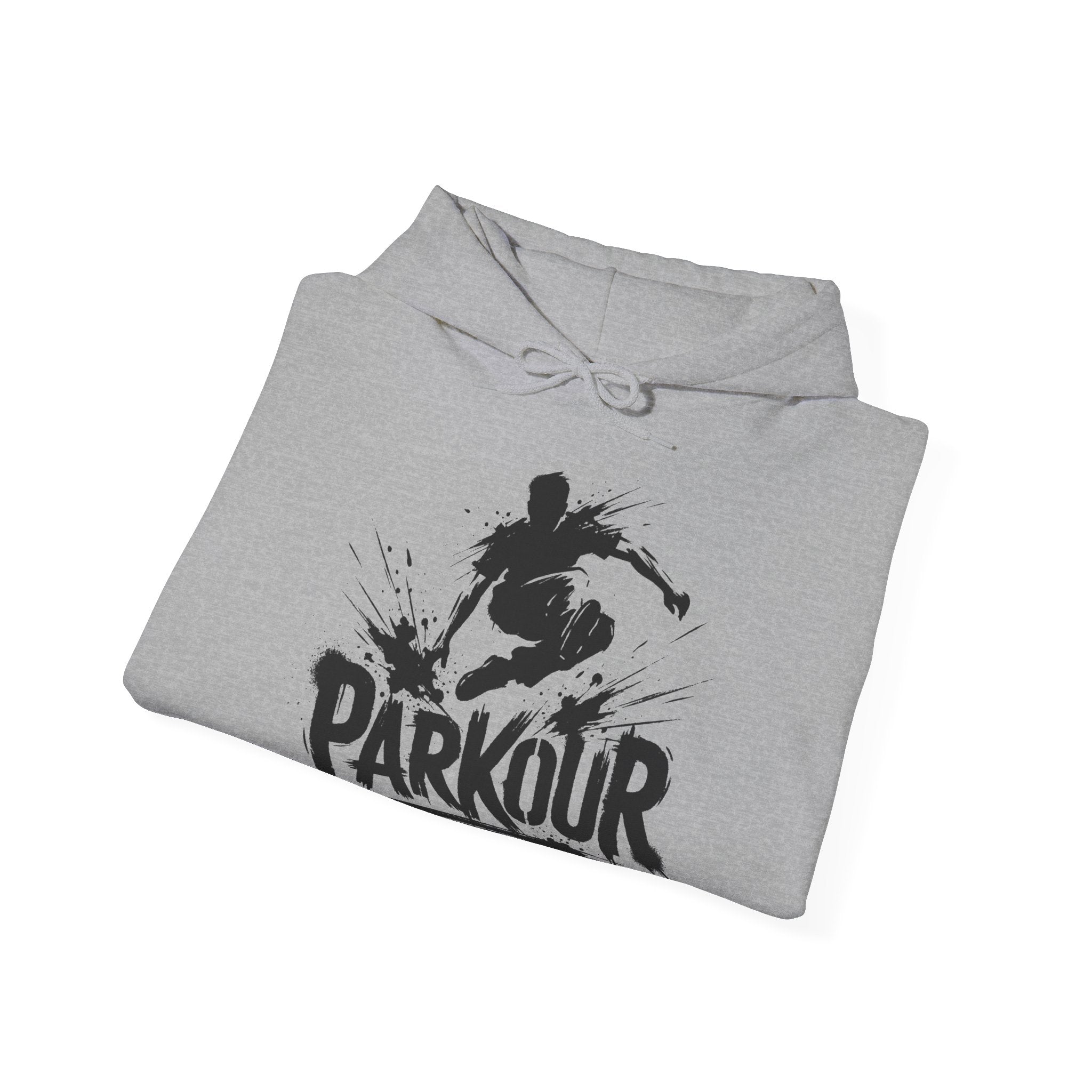 Parkour 01: Frontprint, Unisex Hoodie - Urban Stunt Silhouette Crewneck