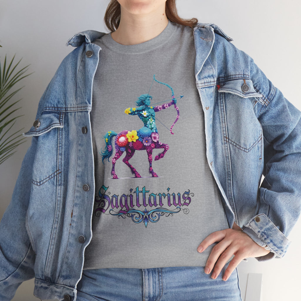 Sagittarius - Floral Zodiac Tee, Astrology Shirt, Zodiac Gift, Horoscope T-Shirt, Birthday Apparel, Celestial Fashion