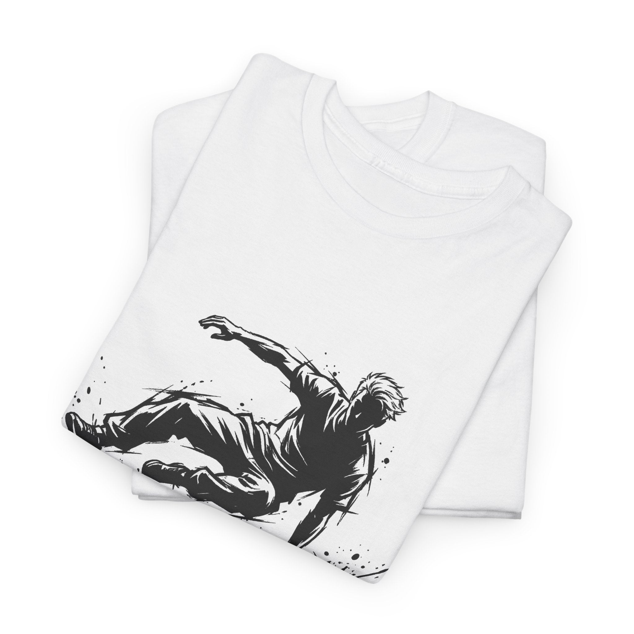 Parkour 07: Frontprint, Unisex T-Shirt - Urban Stunt Silhouette Crewneck