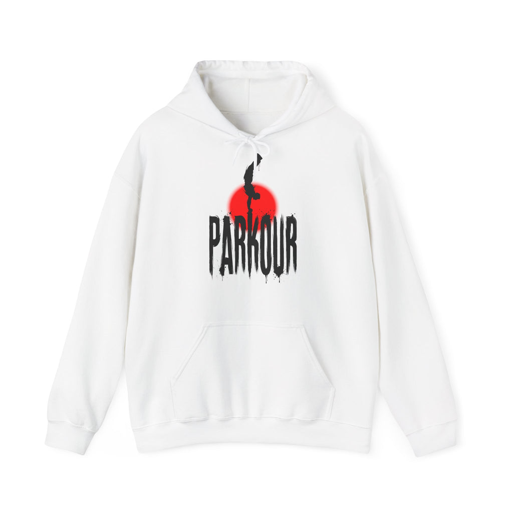Parkour B: Frontprint, Unisex Sweatshirt - Urban Stunt Silhouette Crewneck
