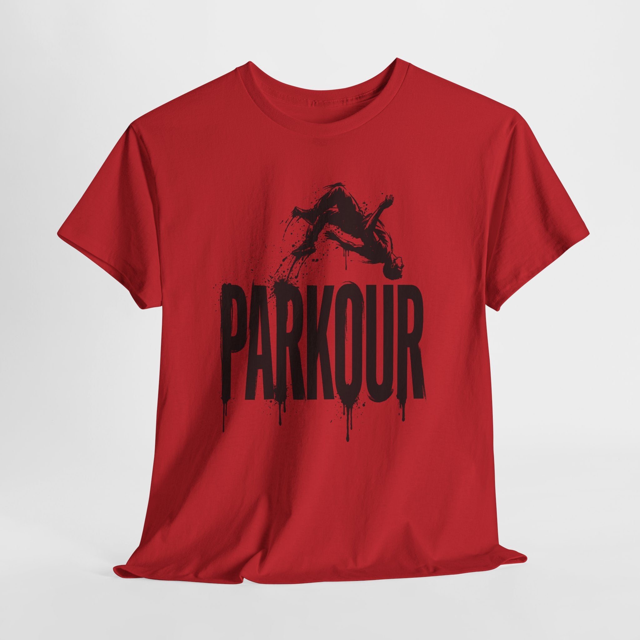 Parkour 06: Frontprint, Unisex T-Shirt - Urban Stunt Silhouette Crewneck