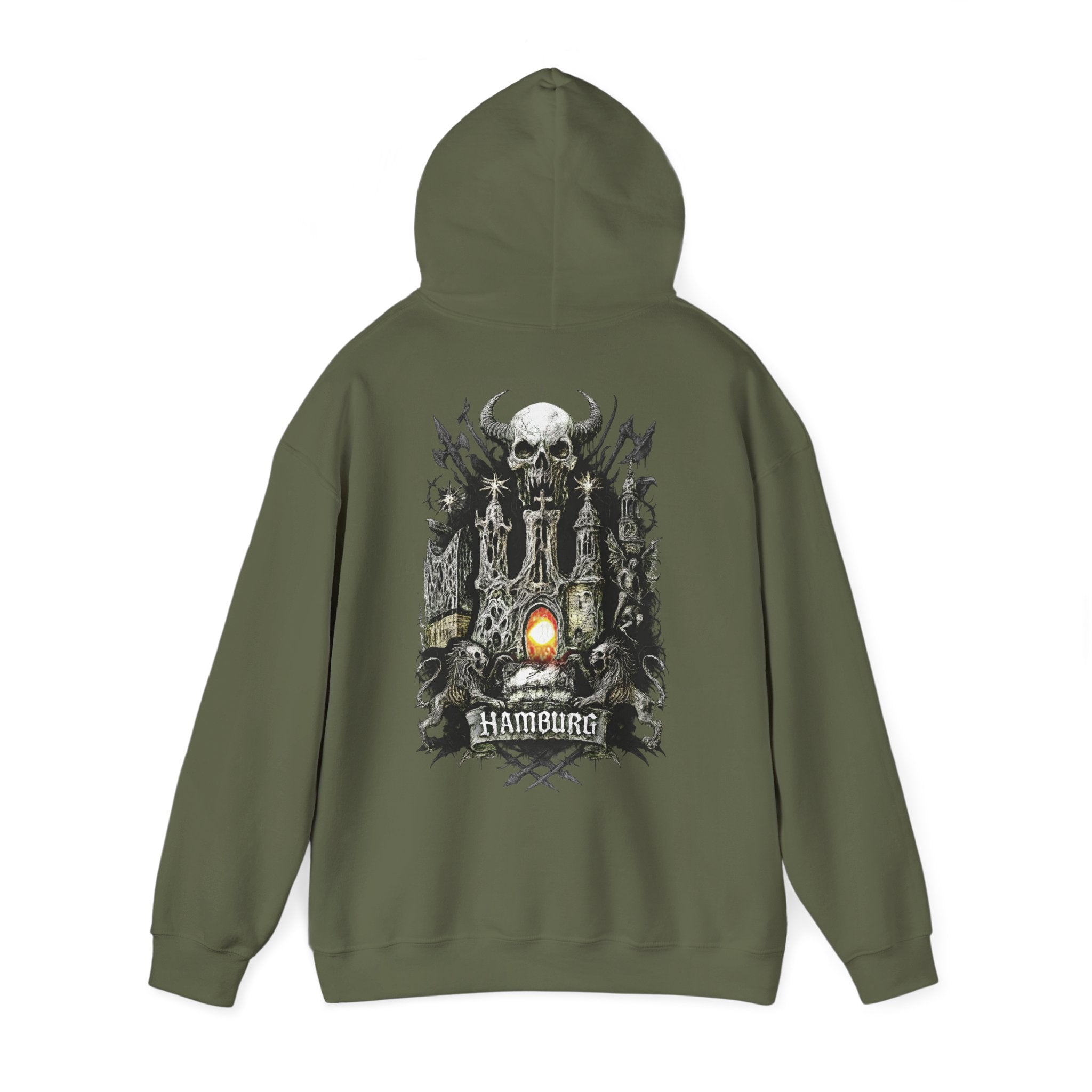 Hamburg "Night Crew" - Front-/Backprint Unisex Hoodie: **Grimwater-Edition**