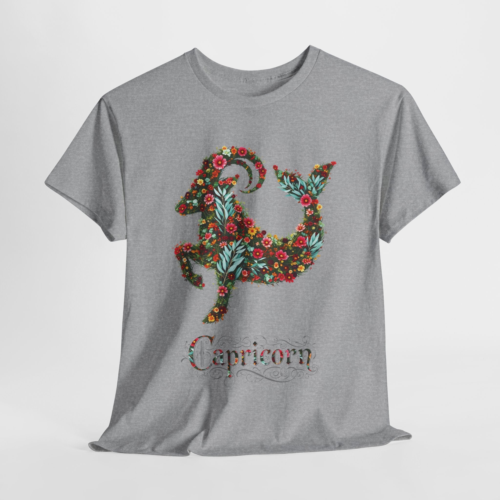 Capricorn Floral Zodiac Unisex Heavy Cotton Tee, Zodiac Shirt, Astrology Apparel, Gift for December Birthdays, Personalized T-Shirt, [...]