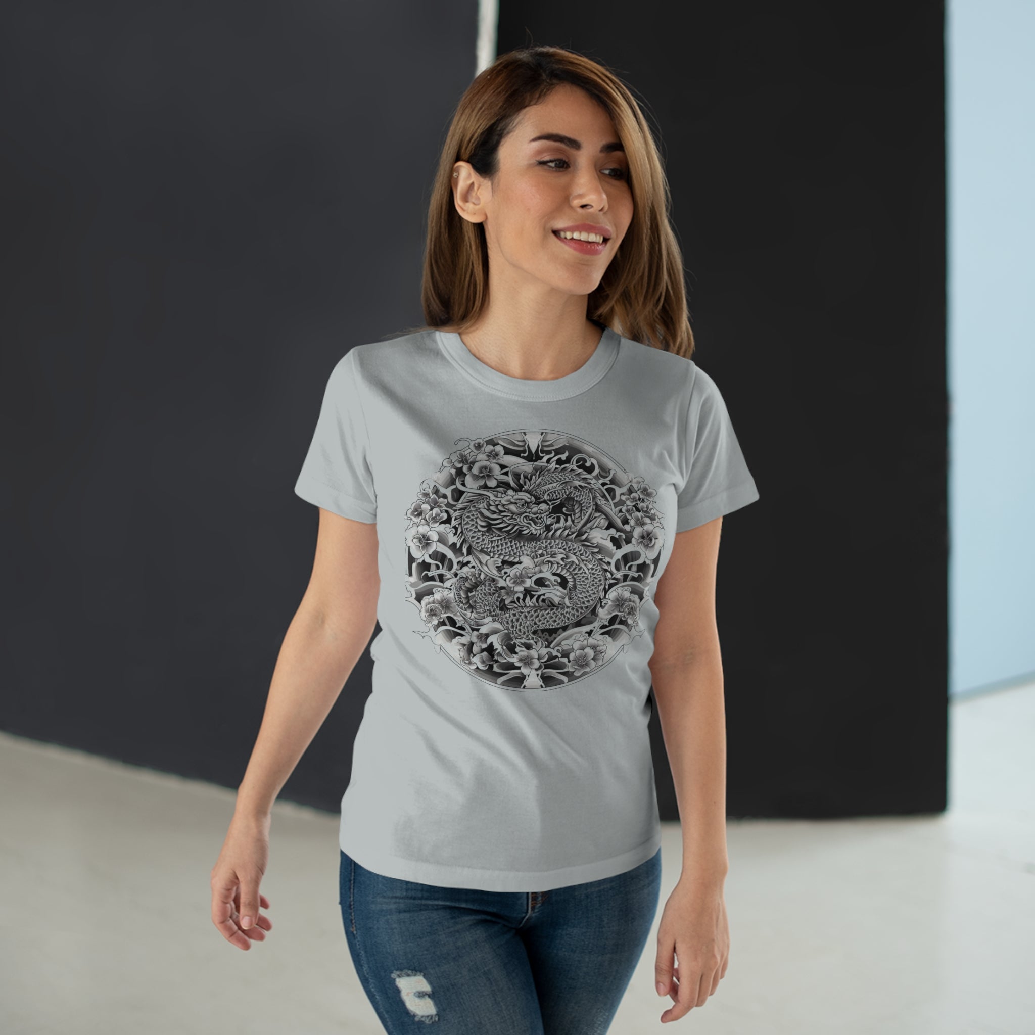 Dragon Design, Frontprint, Women's T-Shirt, Vintage Style Tee