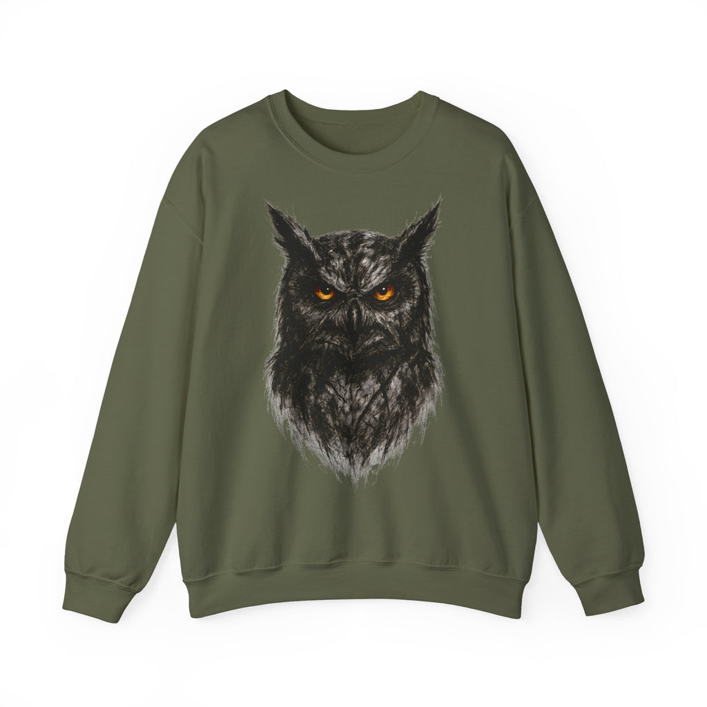 Uhu: Animals-Collection, Frontprint, Unisex Sweatshirt, Owl Graphic