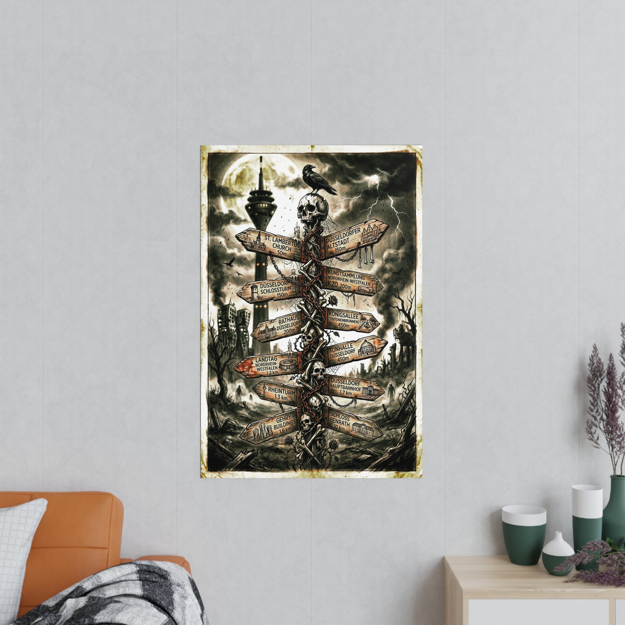 Poster 60 x 90: Düsseldorf - New Dawn Edition Signpost