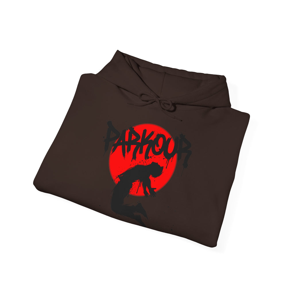 Parkour A: Frontprint, Unisex Hoodie - Urban Stunt Silhouette
