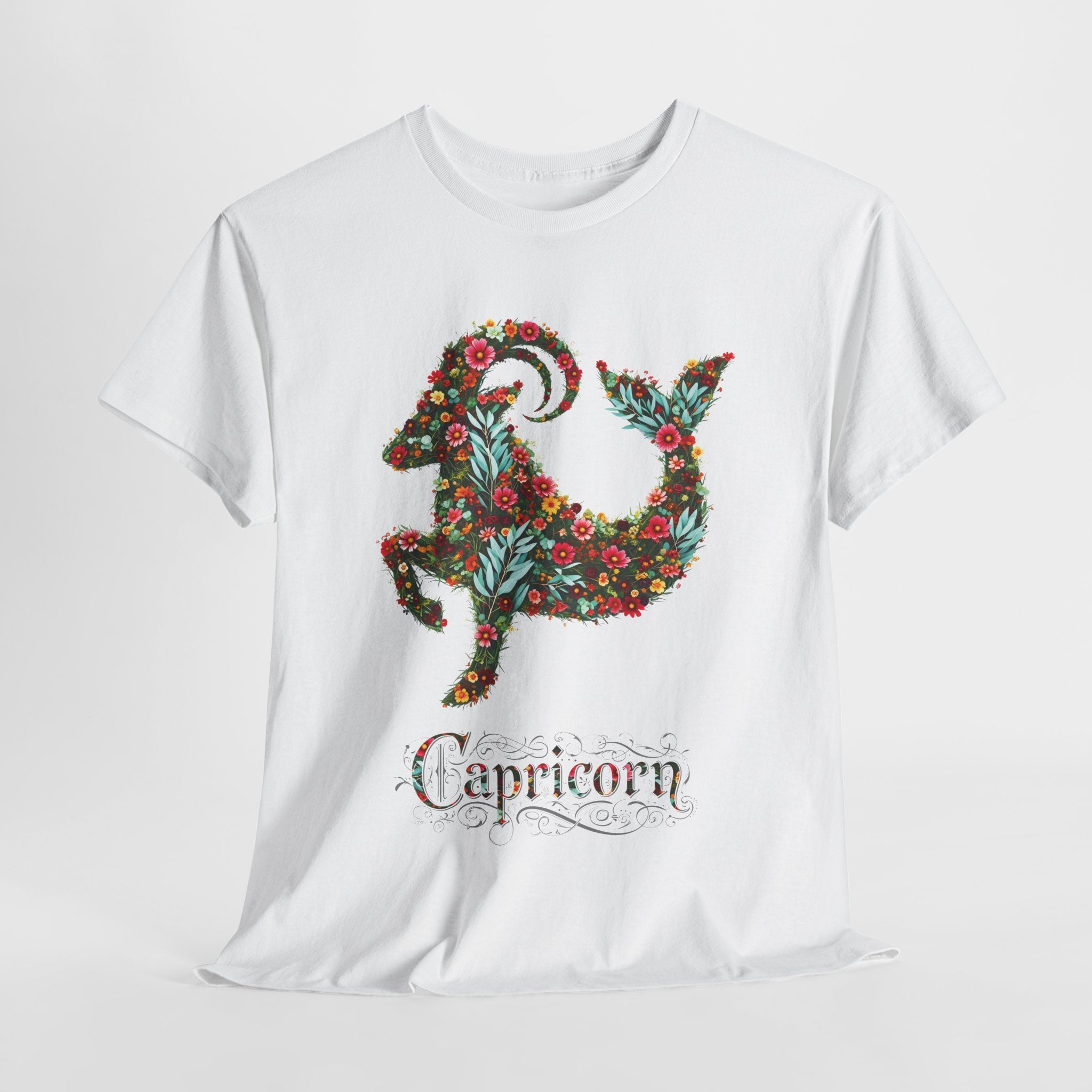 Capricorn Floral Zodiac Unisex Heavy Cotton Tee, Zodiac Shirt, Astrology Apparel, Gift for December Birthdays, Personalized T-Shirt, [...]