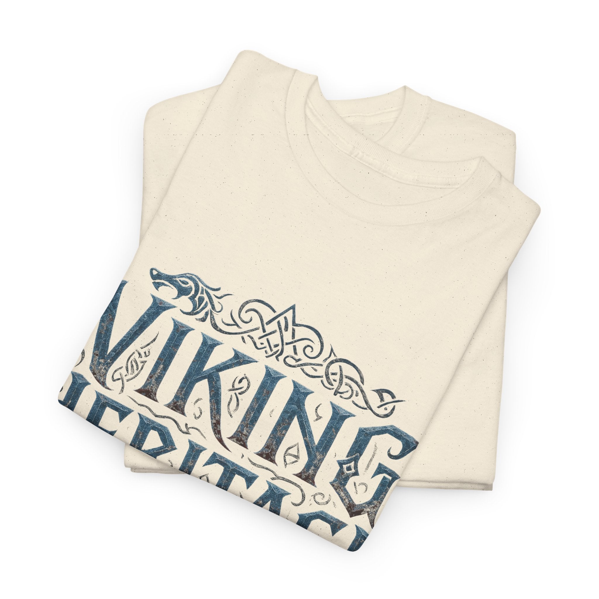 Viking Heritage Unisex Heavy Cotton Tee, Nordic Pride Shirt, Gift for Viking Fans, Heritage Apparel, Casual Wear, Blue Ice in Your Blood Tee