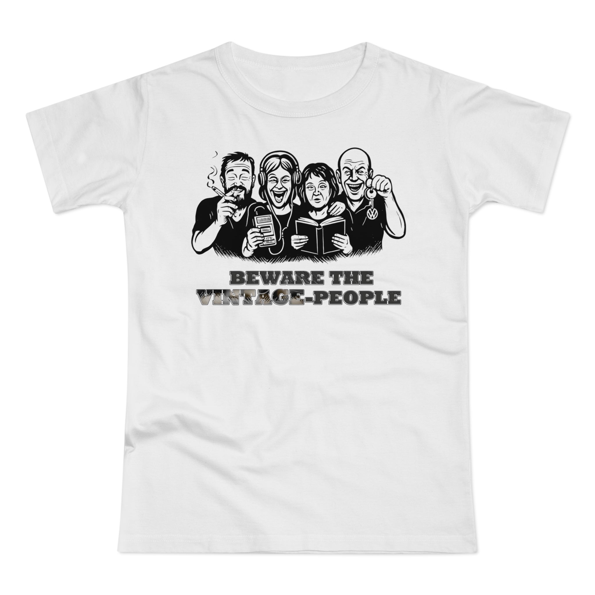 Vintage People Beware, Frontprint, Womens' T-Shirt