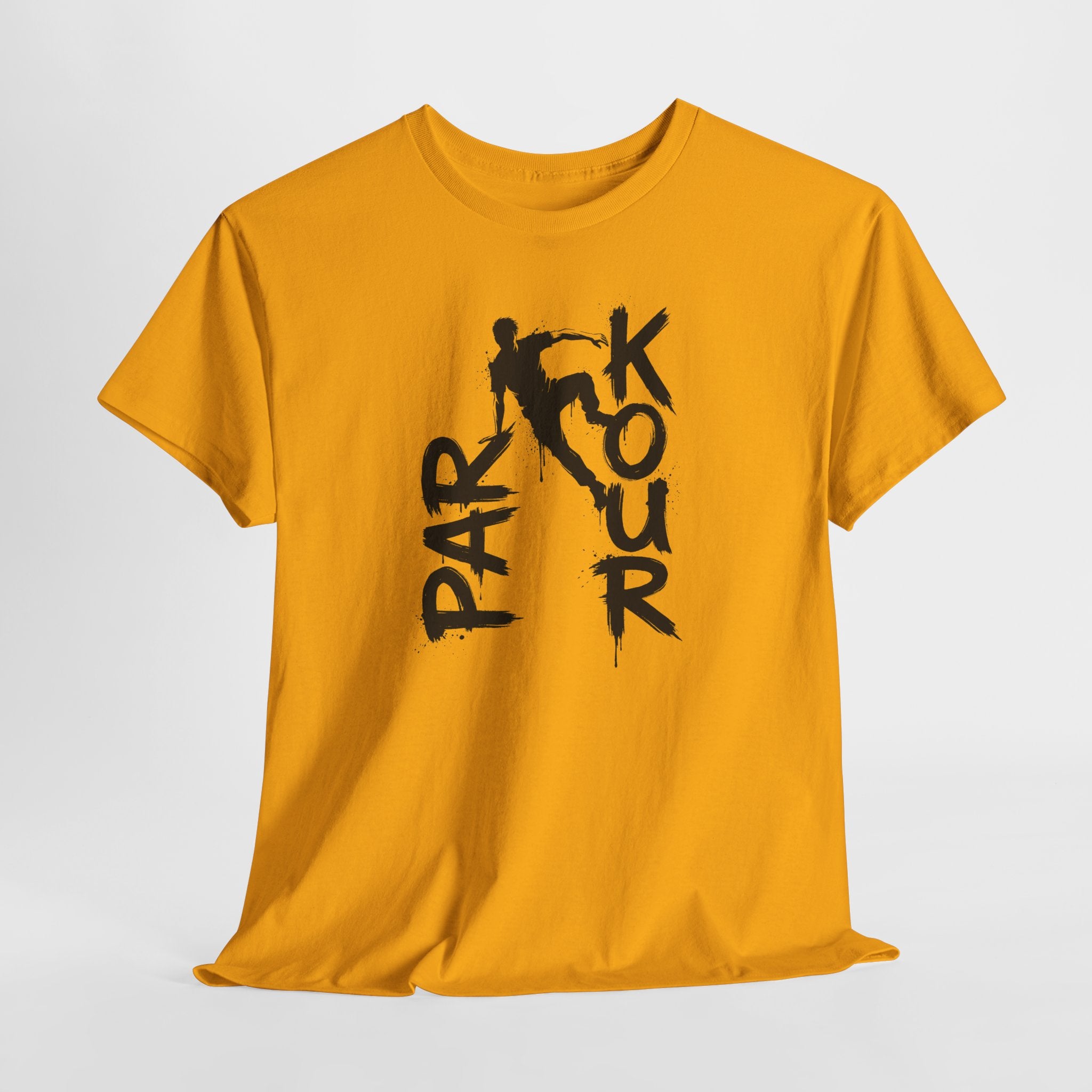 Parkour 11: Frontprint, Unisex T-Shirt - Urban Stunt Silhouette Crewneck