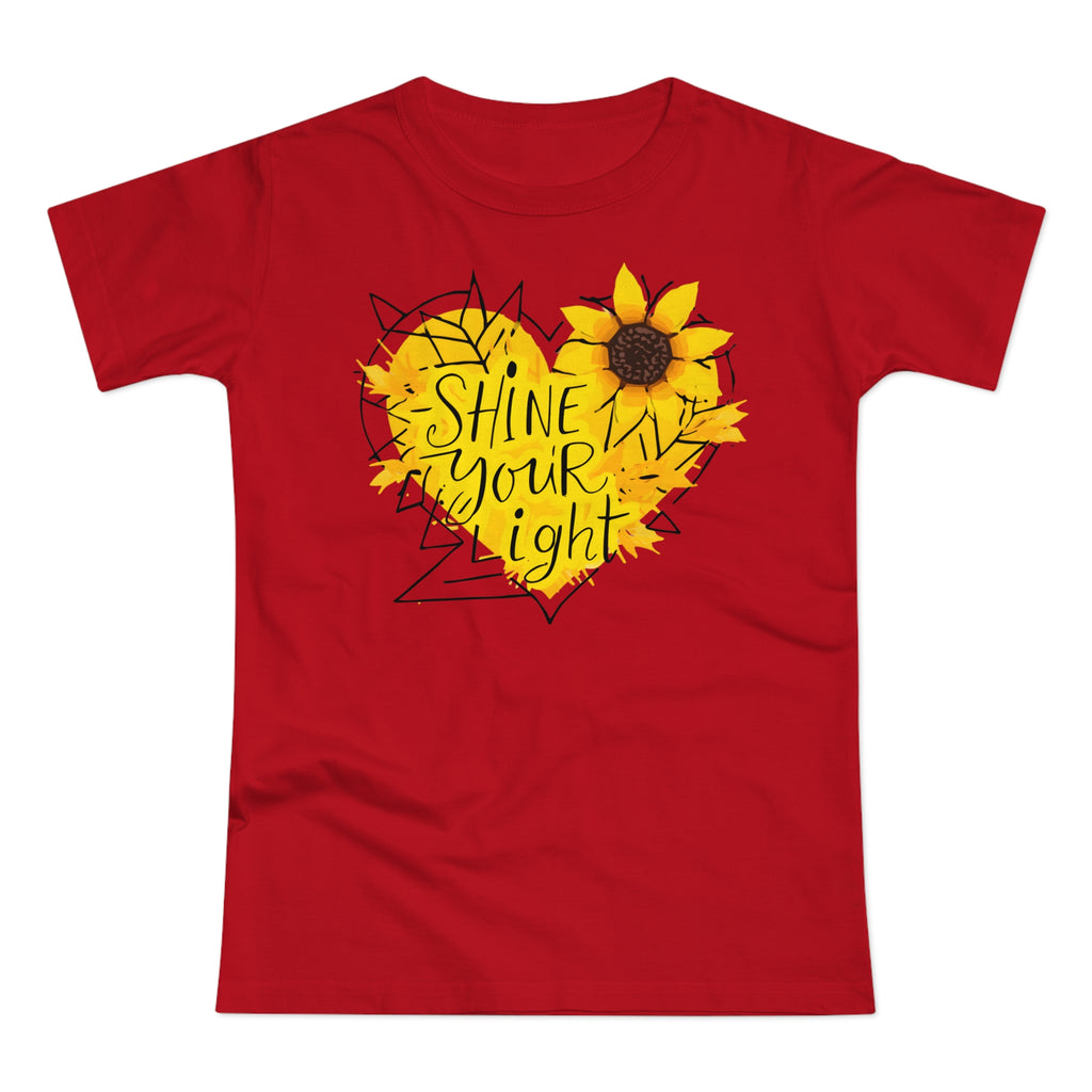 Sunflower Heart, Frontprint, Womens' T-Shirt, Shine Your Light