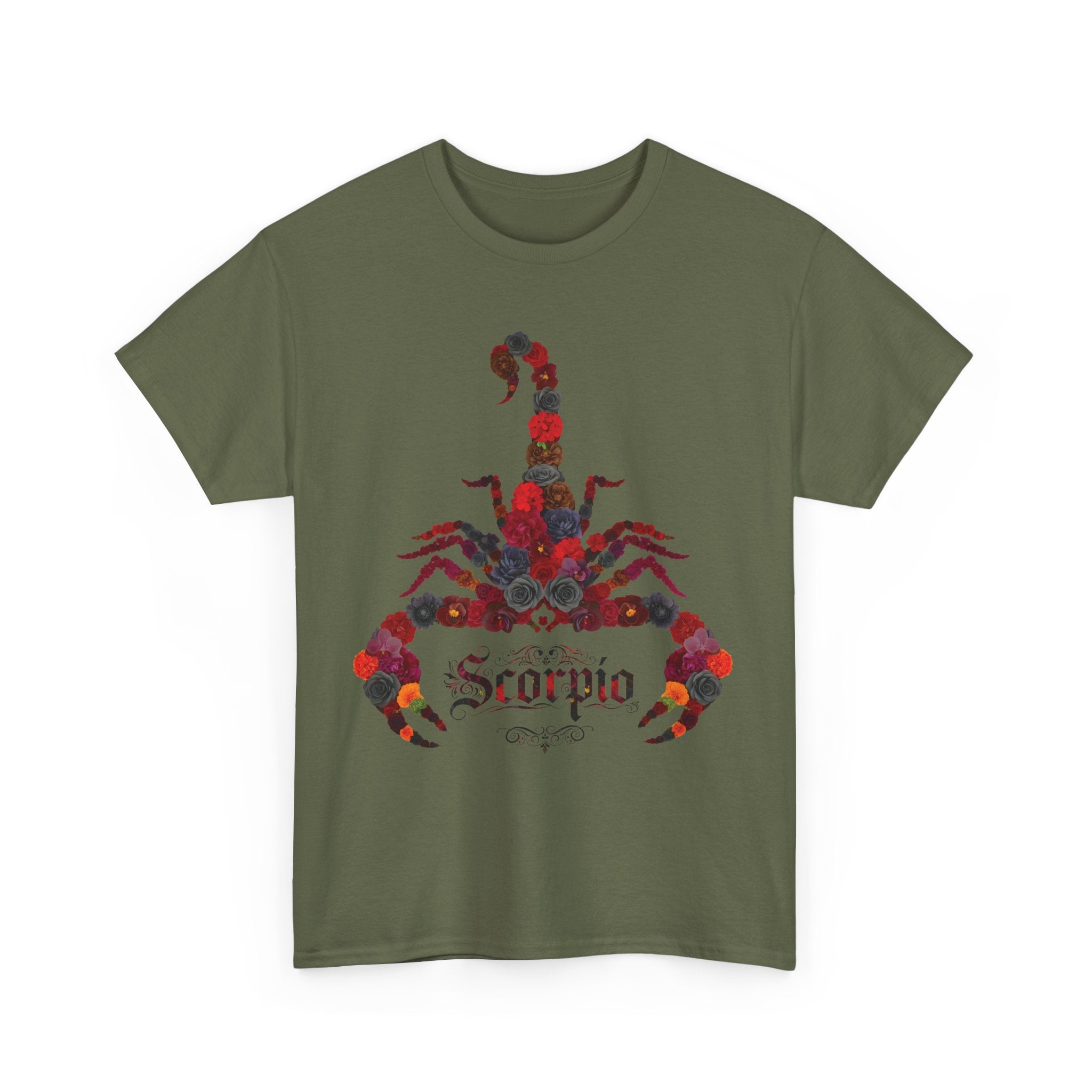 Scorpio Floral Zodiac Tee, Unisex Cotton Tee | Astrology Shirt, Zodiac Gift, Horoscope Apparel, Casual Wear, Birthday Present