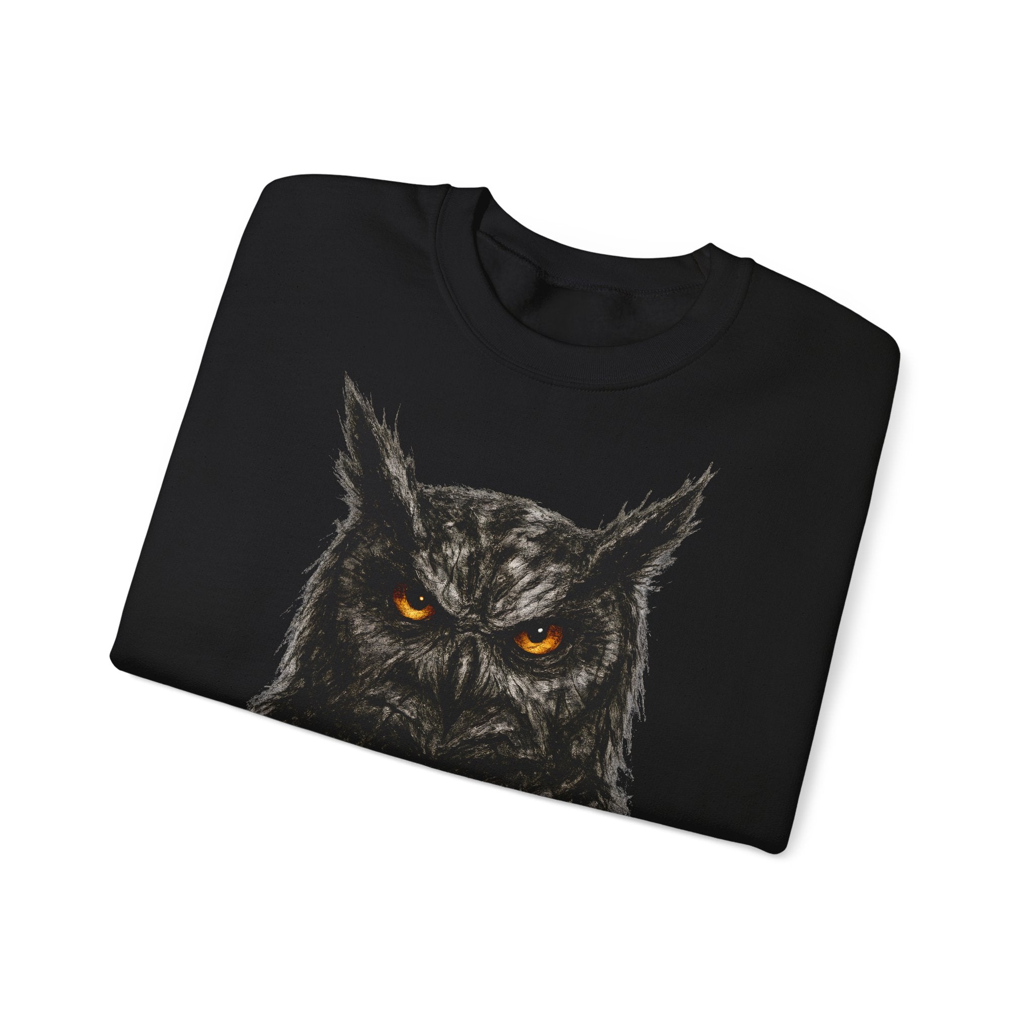 Uhu: Animals-Collection, Frontprint, Unisex Sweatshirt, Owl Graphic