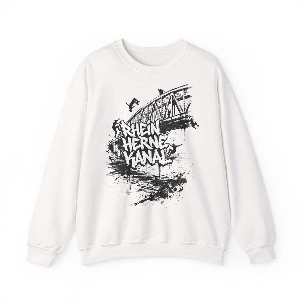 Parkour C: Frontprint, Unisex Sweatshirt - Urban Stunt Silhouette Crewneck