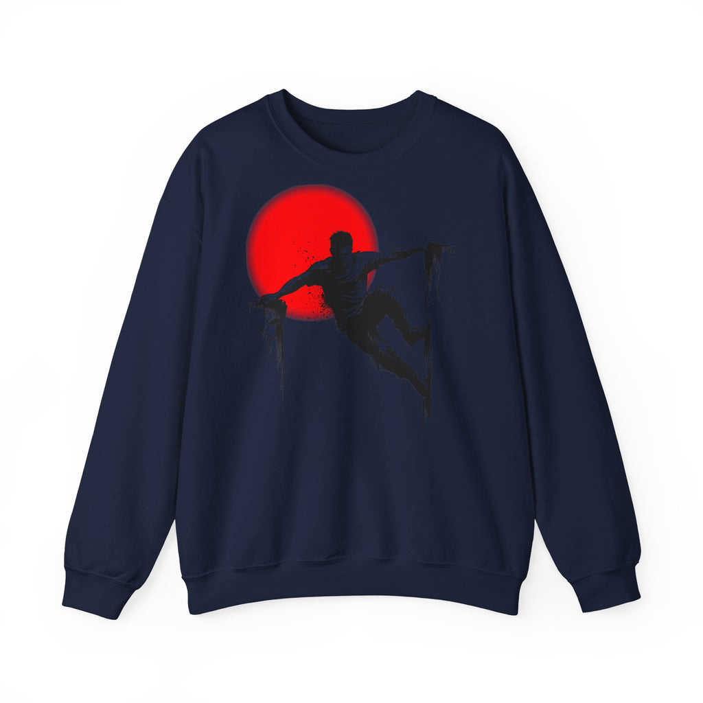 Parkour D: Front-/Backprint, Unisex Sweatshirt - Urban Stunt Silhouette Crewneck
