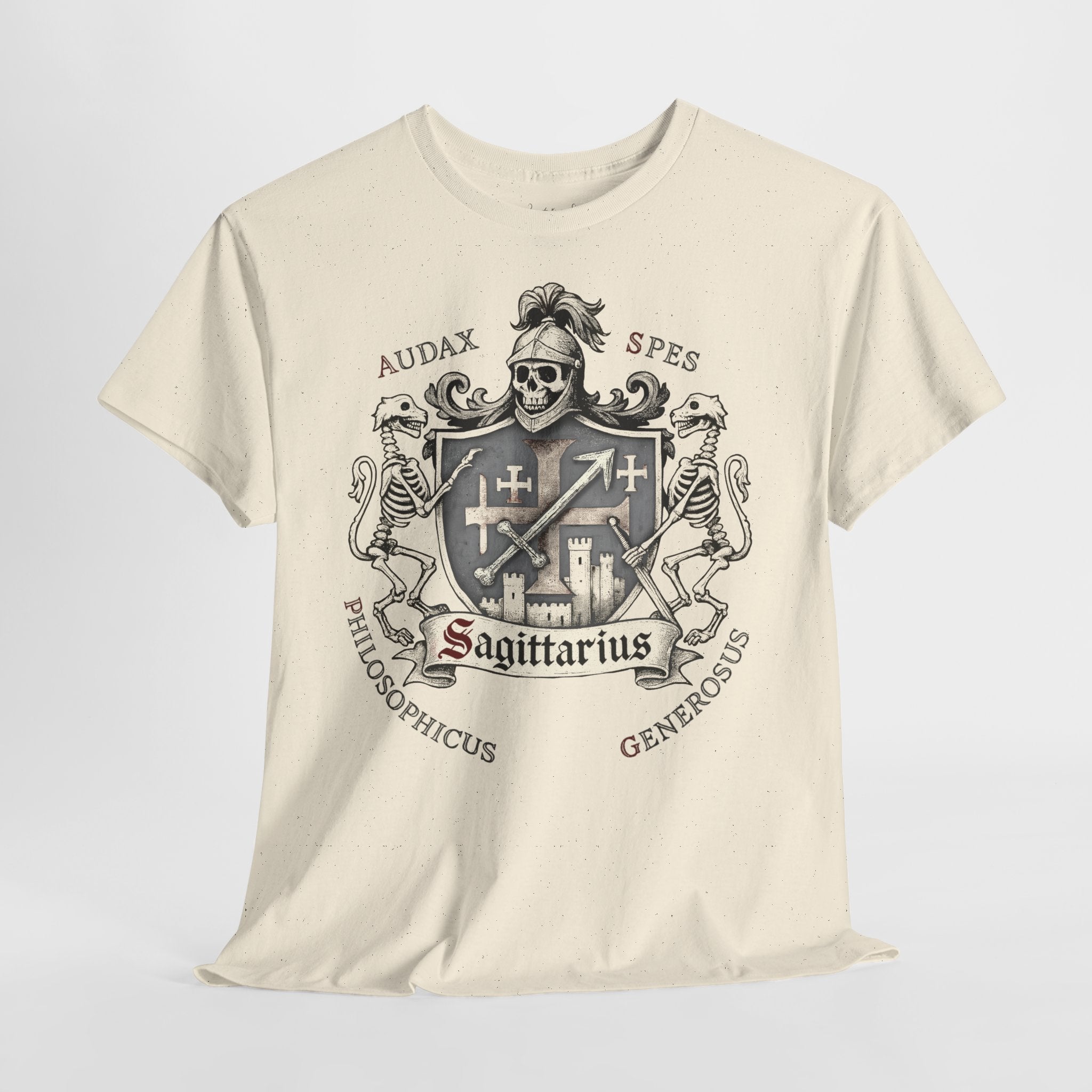 Schütze: Frontprint, Unisex T-Shirt **Grimwater-Edition** Sternzeichen Astrologie (Sagittarius)