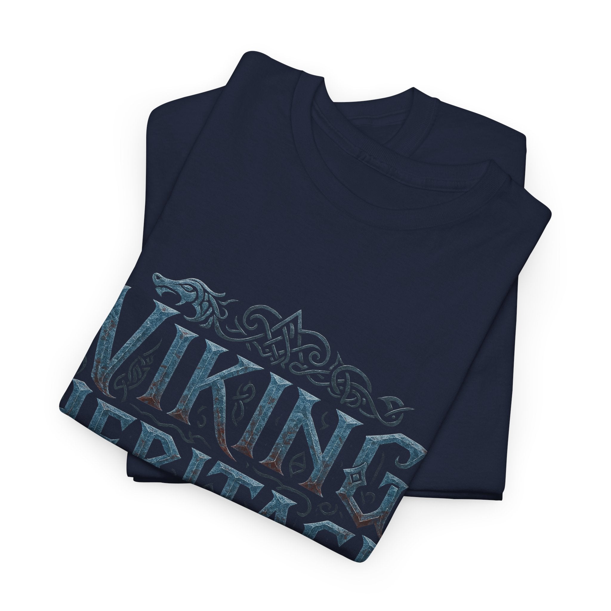 Viking Heritage Unisex Heavy Cotton Tee, Nordic Pride Shirt, Gift for Viking Fans, Heritage Apparel, Casual Wear, Blue Ice in Your Blood Tee