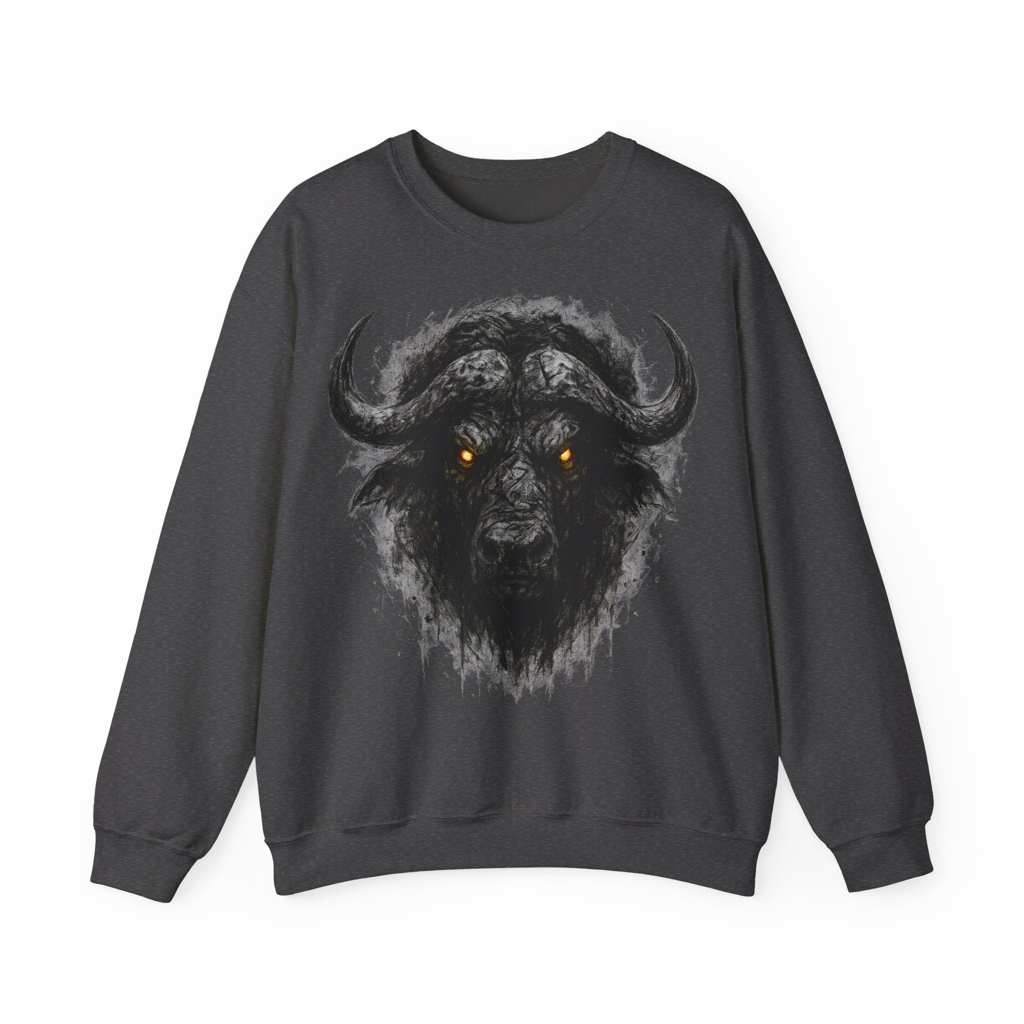 Büffel: Animals-Collection, Frontprint, Unisex Sweatshirt, Buffalo Spirit