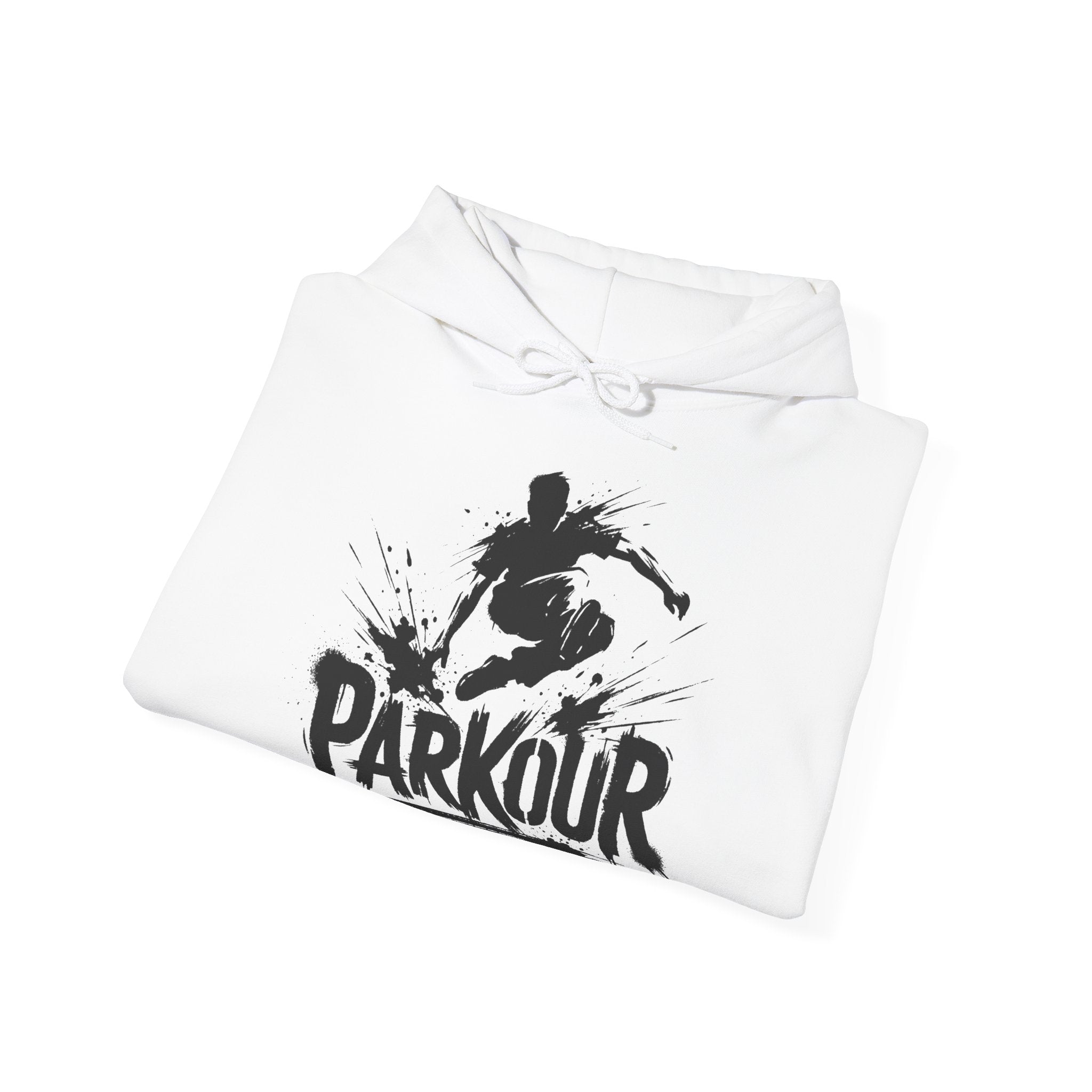 Parkour 01: Frontprint, Unisex Hoodie - Urban Stunt Silhouette Crewneck