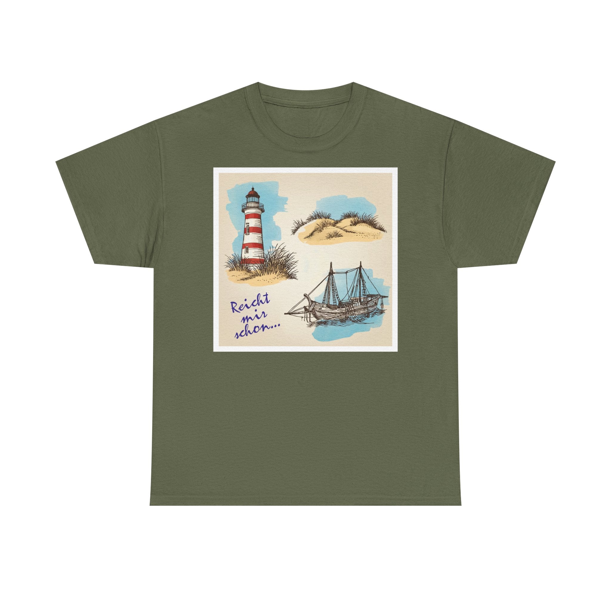 Nordsee, Ostsee - Reicht mir schon! Frontprint, Unisex T-Shirt