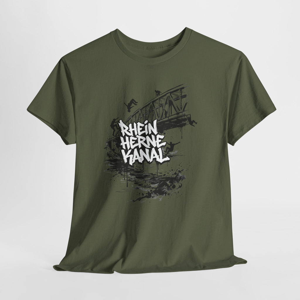 Parkour C: Frontprint, Unisex T-Shirt - Urban Stunt Silhouette Crewneck