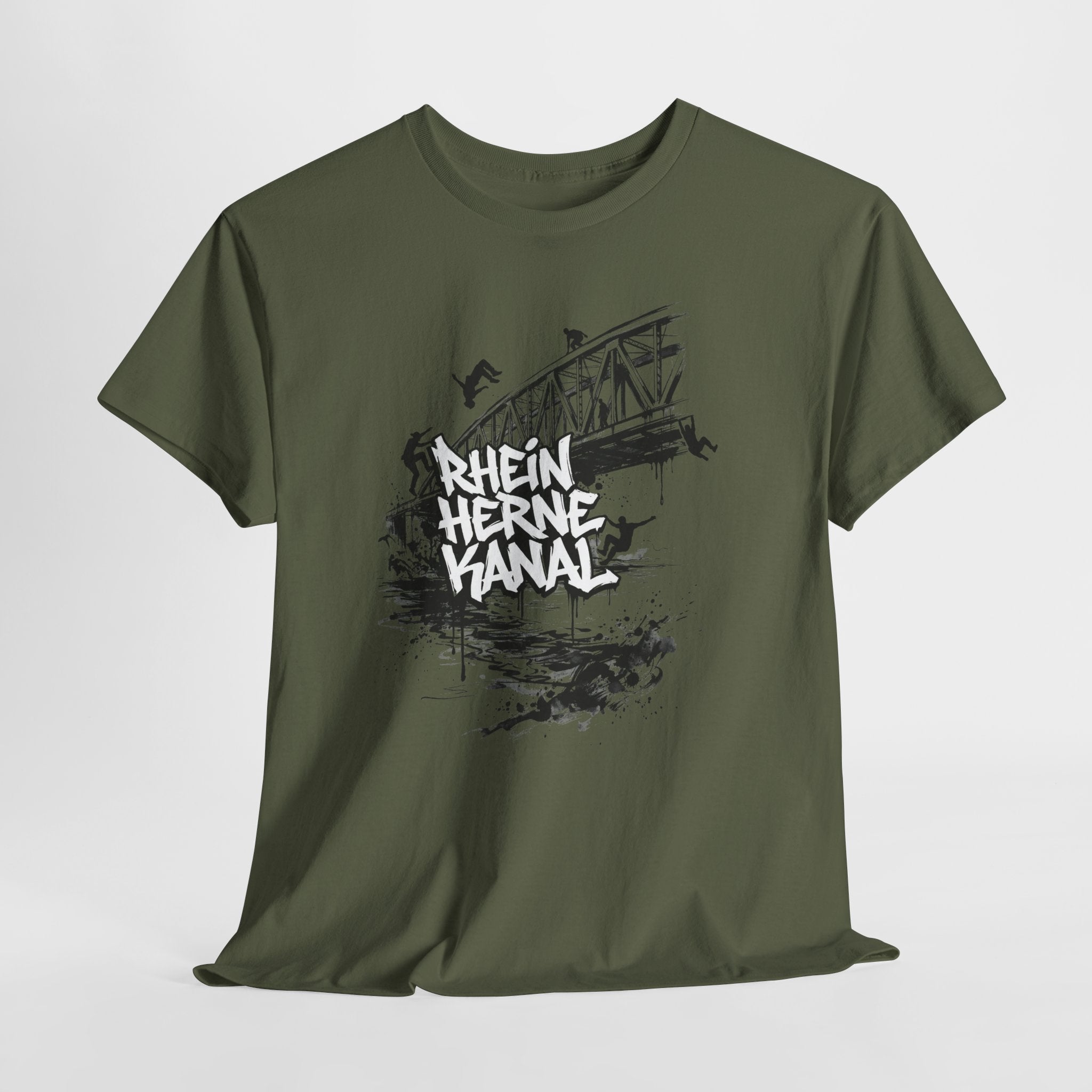 Parkour C: Frontprint, Unisex T-Shirt - Urban Stunt Silhouette Crewneck
