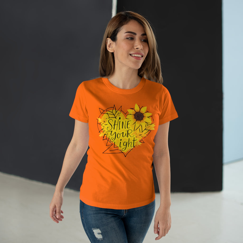 Sunflower Heart, Frontprint, Womens' T-Shirt, Shine Your Light