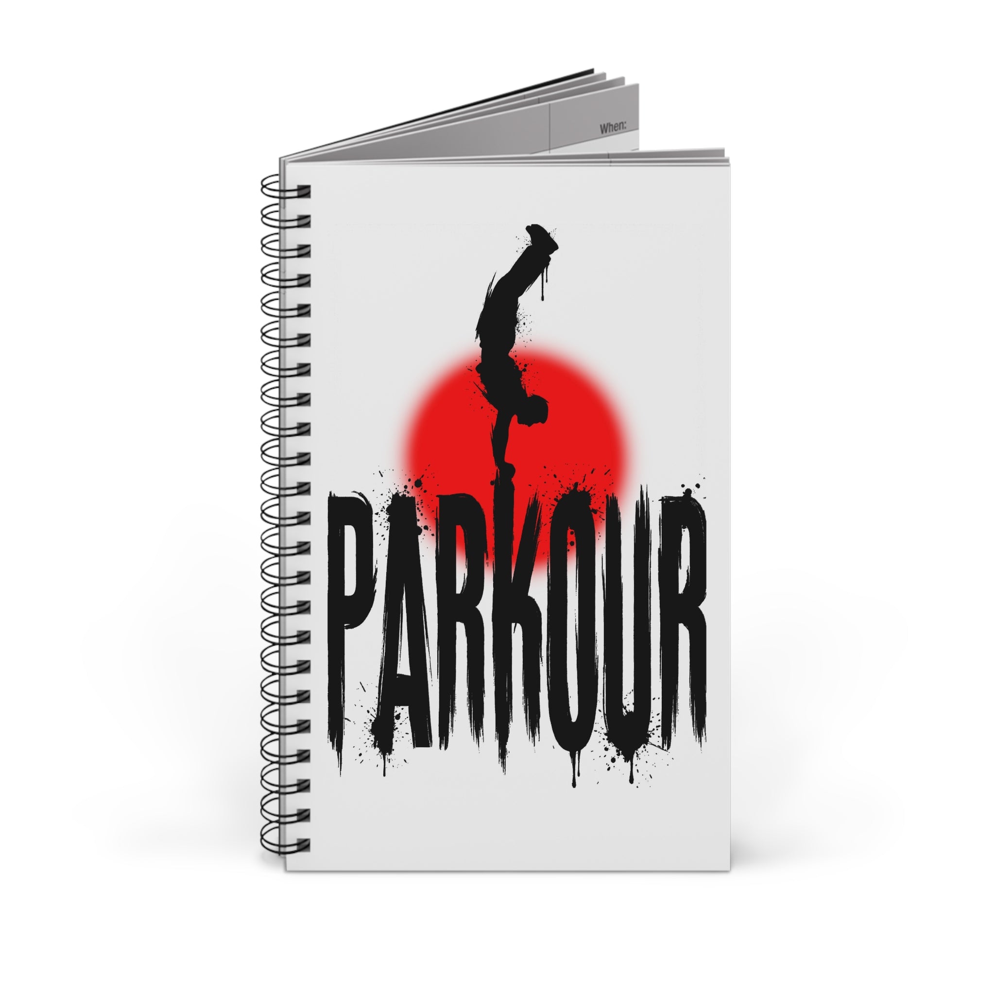 Parkour Spiralblock - Red Sun Action Notebook for Parkour Enthusiasts