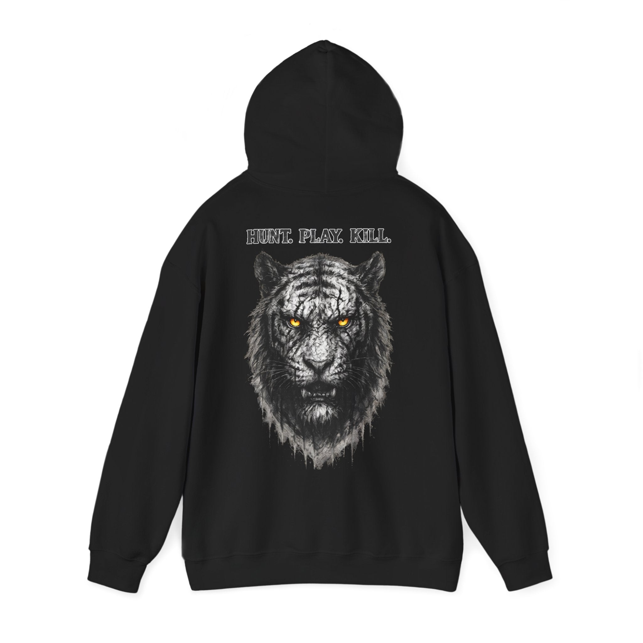 Tiger - Hunt. Play. Kill: Backprint, Unisex Hoodie, Animal-Collection