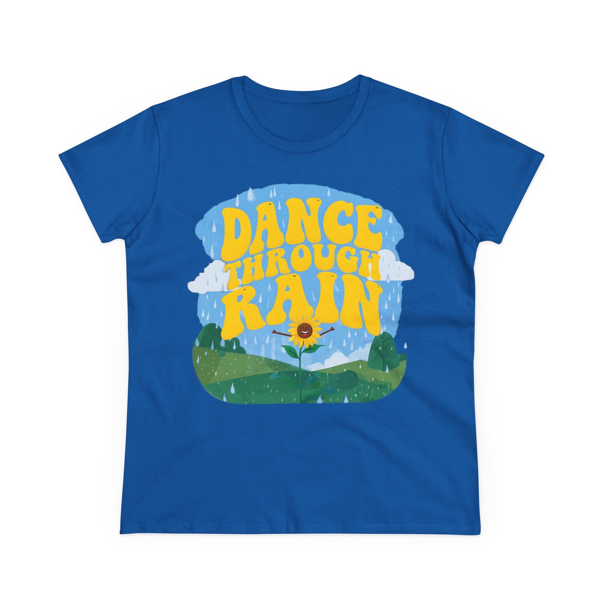Dance through Rain - Miss Positive Vibes: Frontprint, Womens' T-Shirt
