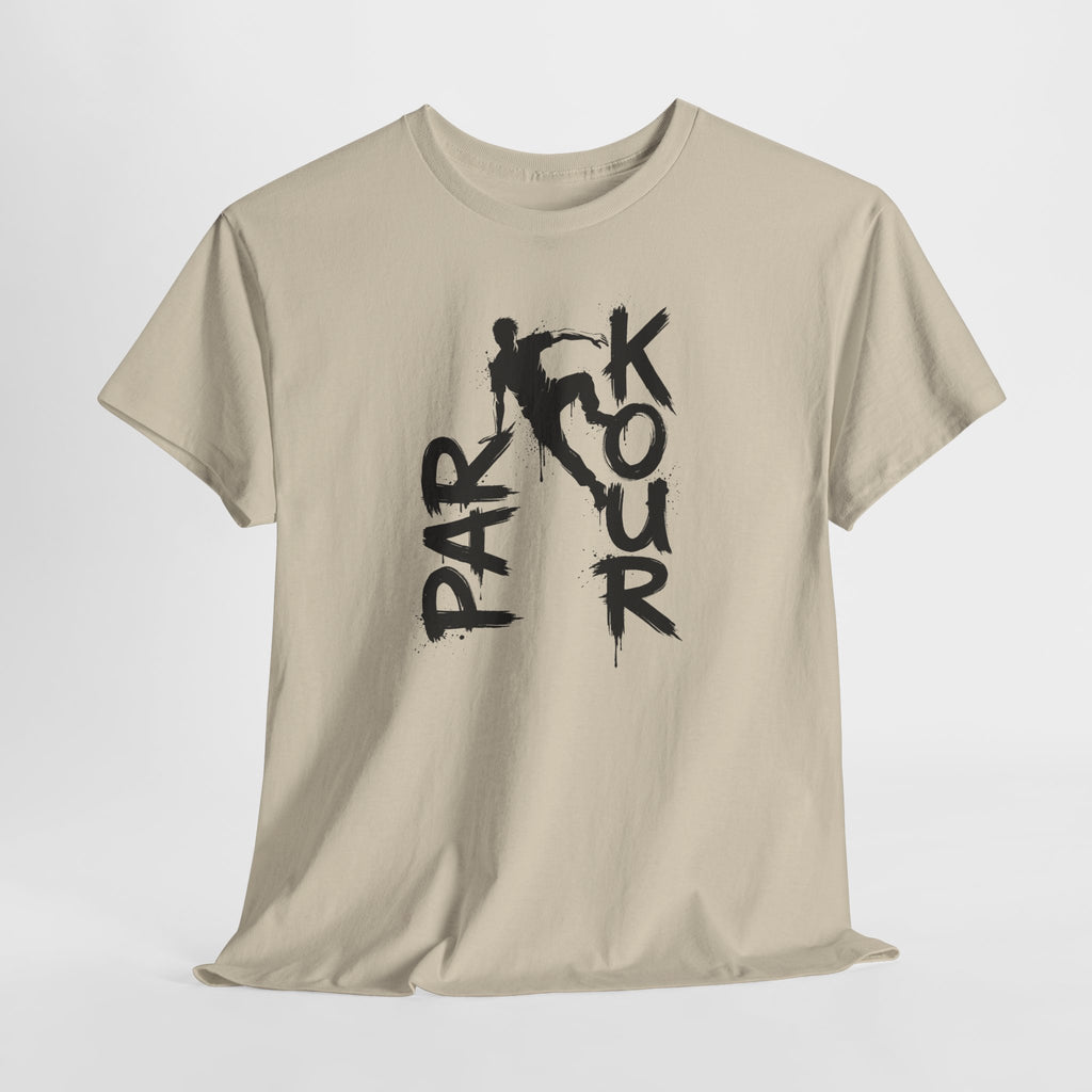 Parkour 11: Frontprint, Unisex T-Shirt - Urban Stunt Silhouette Crewneck