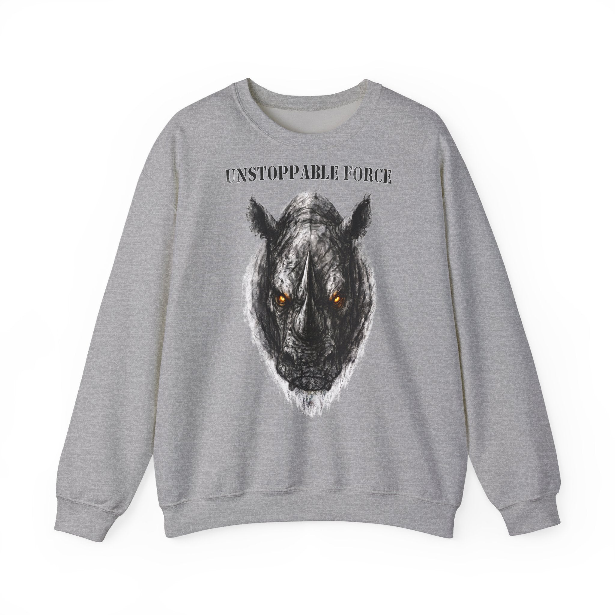 Nashorn - Unstoppable Force: Animals-Collection, Frontprint, Unisex Sweatshirt