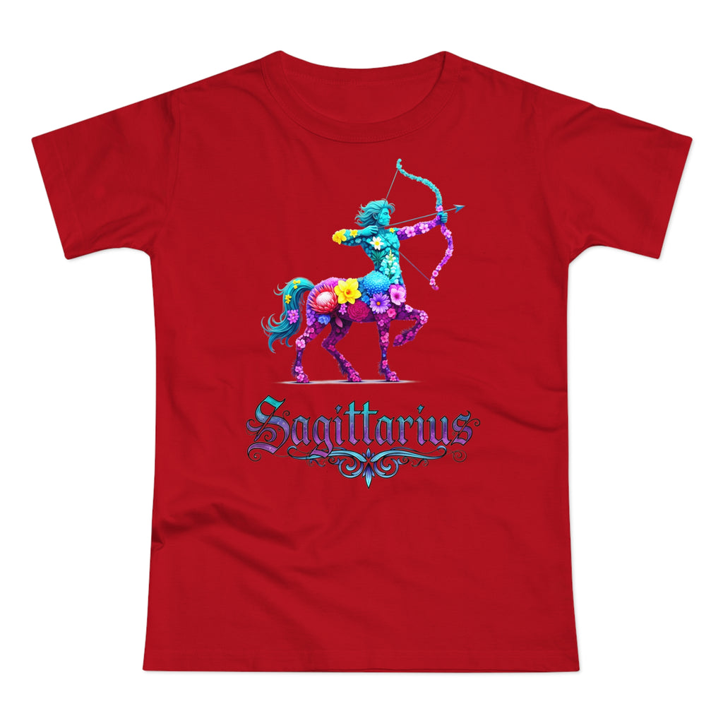Schütze: Frontprint, Womens' T-Shirt, florales Sternzeichen, Zodiac Astrologie (Sagittarius)