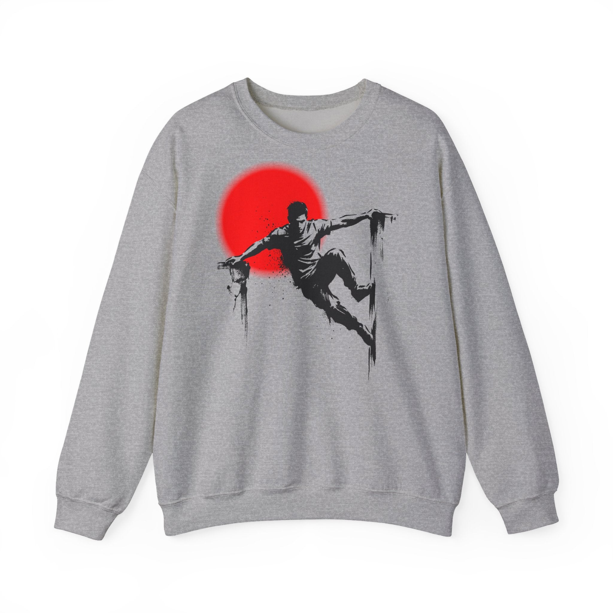 Parkour D: Front-/Backprint, Unisex Sweatshirt - Urban Stunt Silhouette Crewneck