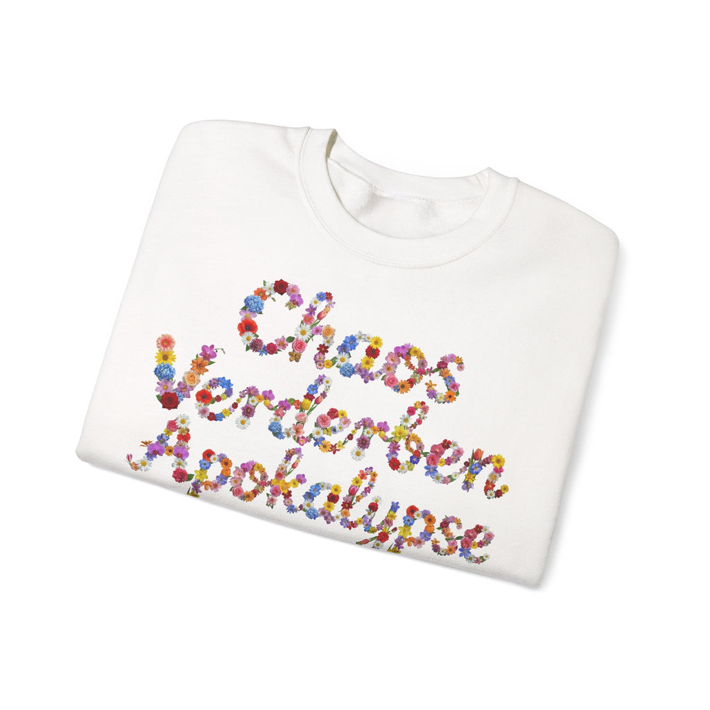 Chaos, Verderben, Apokalypse, Frontprint, Unisex Sweatshirt, Floral Script Cozy Pullover