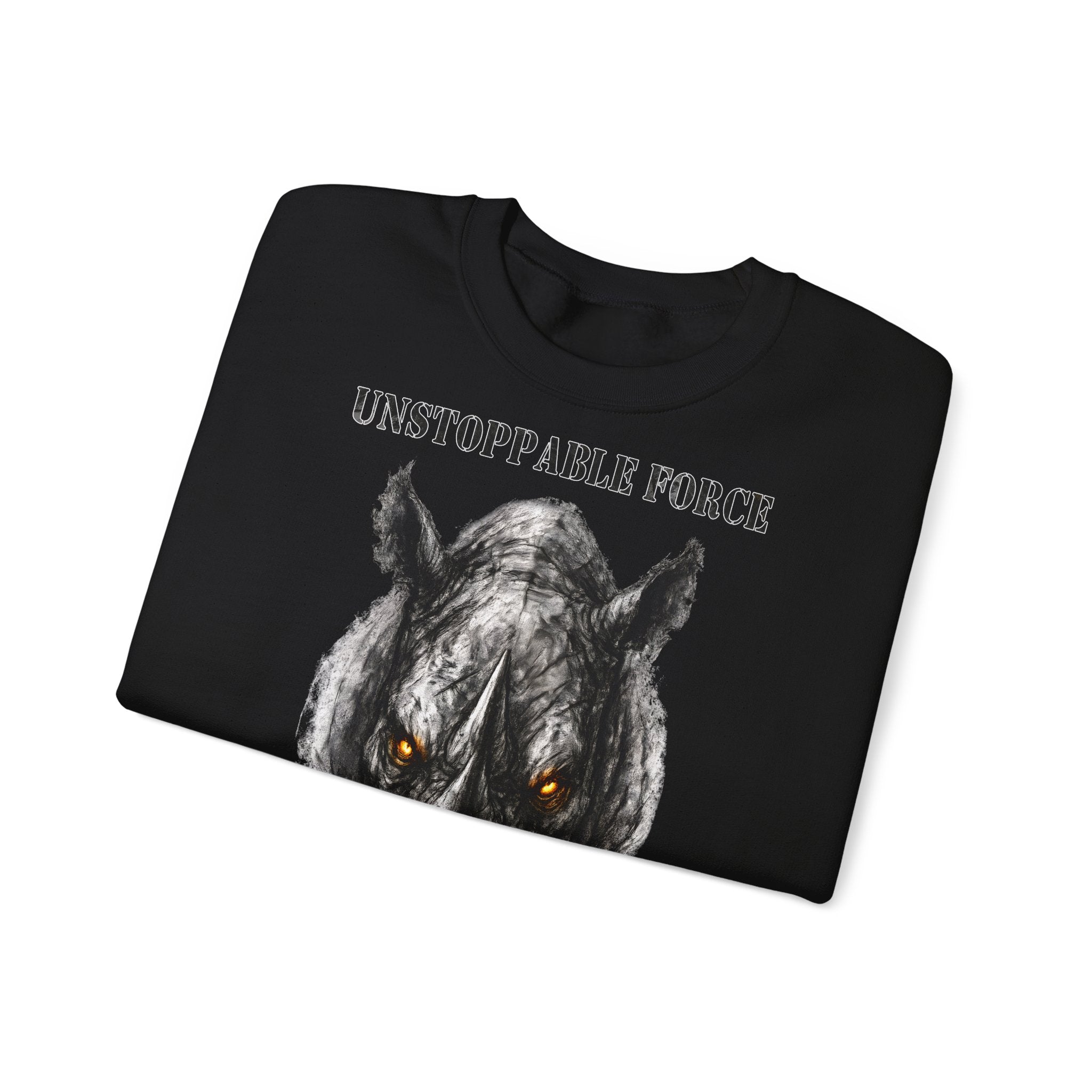 Nashorn - Unstoppable Force: Animals-Collection, Frontprint, Unisex Sweatshirt