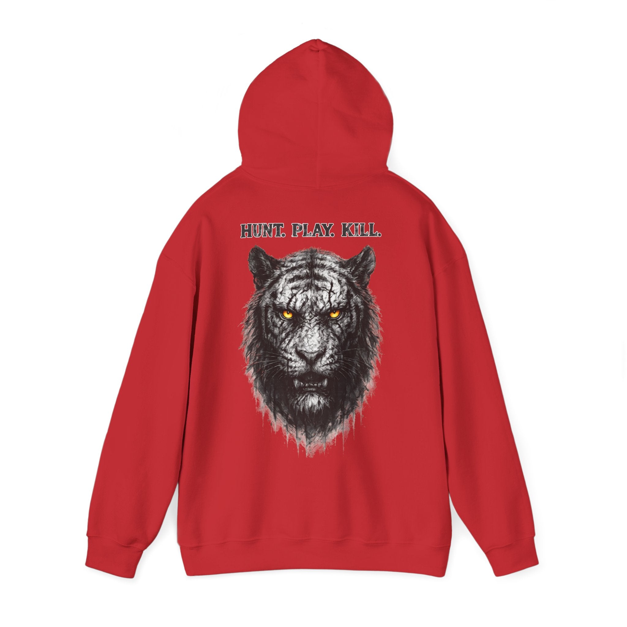 Tiger - Hunt. Play. Kill: Backprint, Unisex Hoodie, Animal-Collection