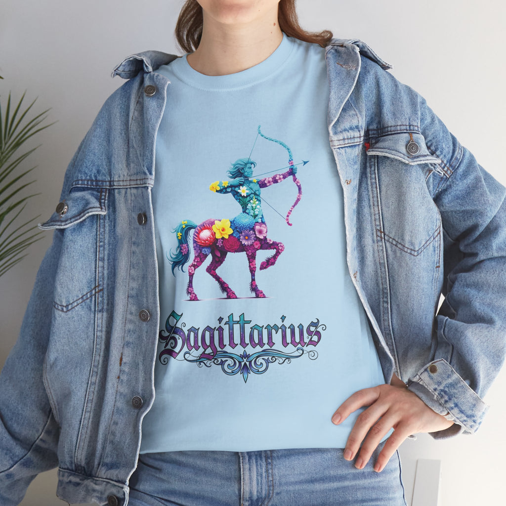 Sagittarius - Floral Zodiac Tee, Astrology Shirt, Zodiac Gift, Horoscope T-Shirt, Birthday Apparel, Celestial Fashion