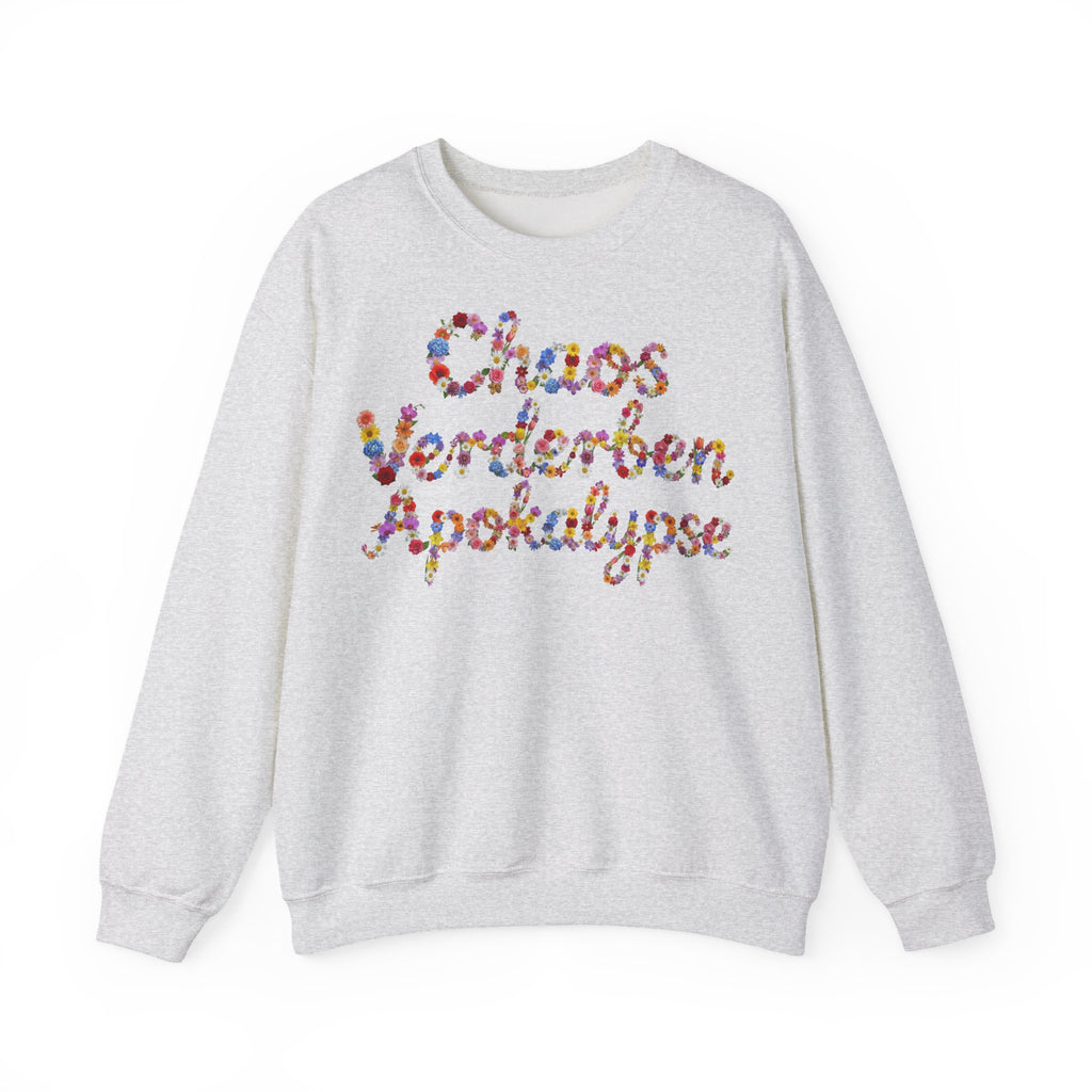 Chaos, Verderben, Apokalypse, Frontprint, Unisex Sweatshirt, Floral Script Cozy Pullover